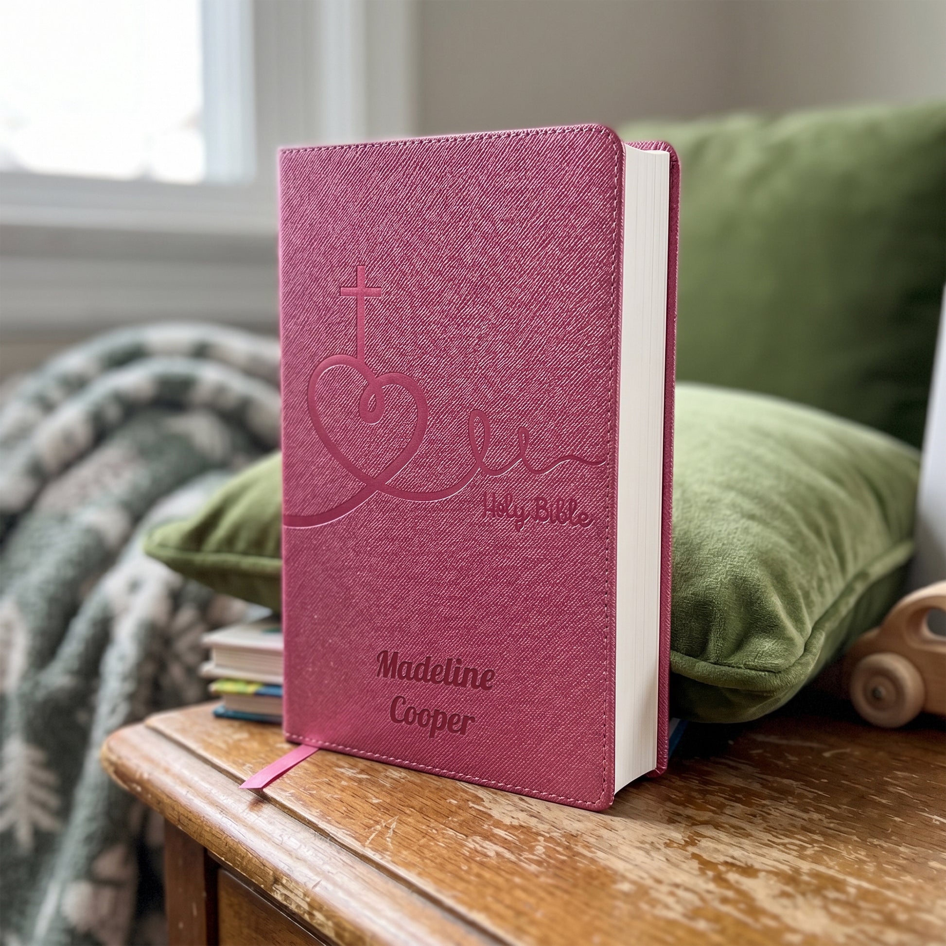 Personalized NIV Bible for Kids - Pink Icon - Red Letter