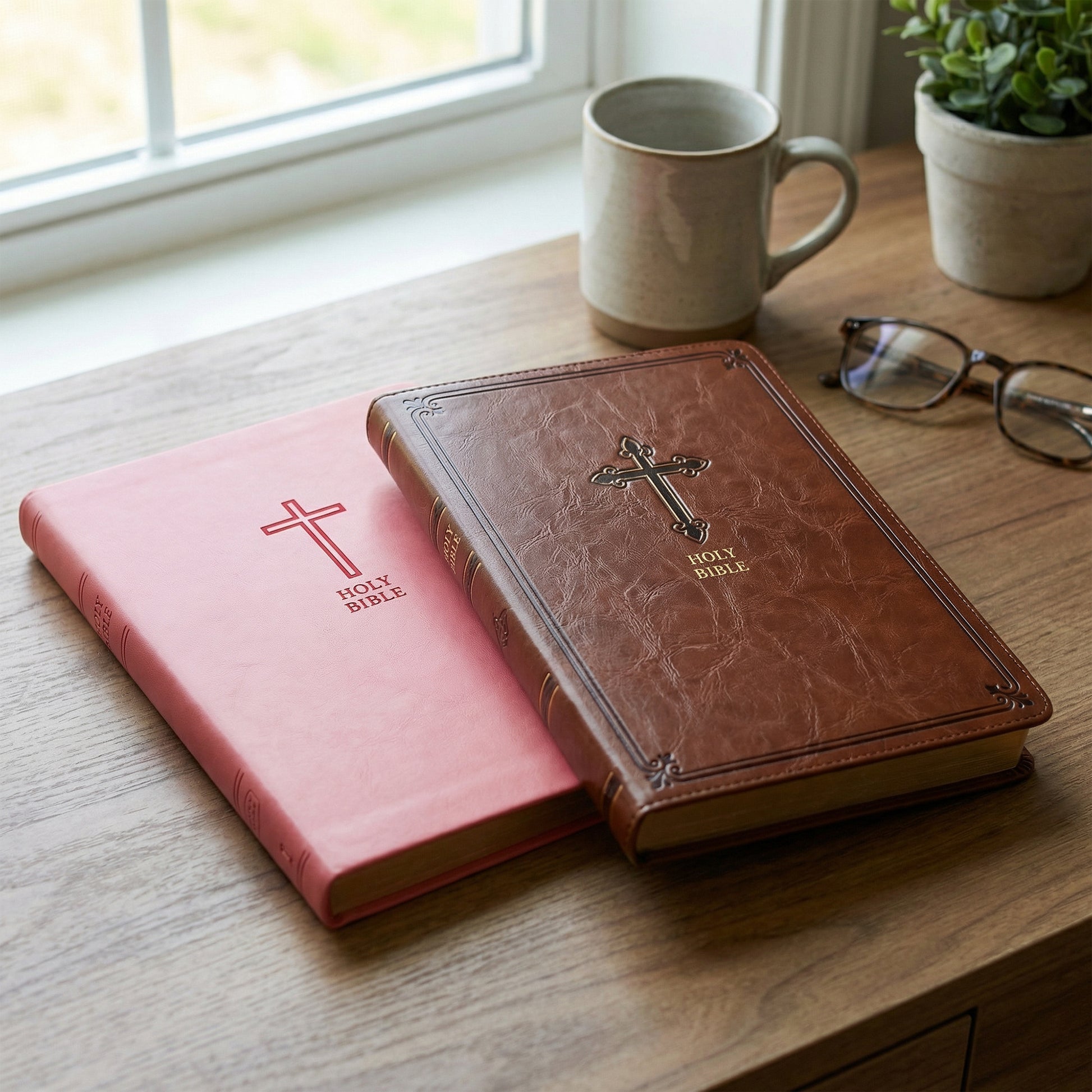 Personalized KJV Bible Black - Red Letter Edition - Floral Frame