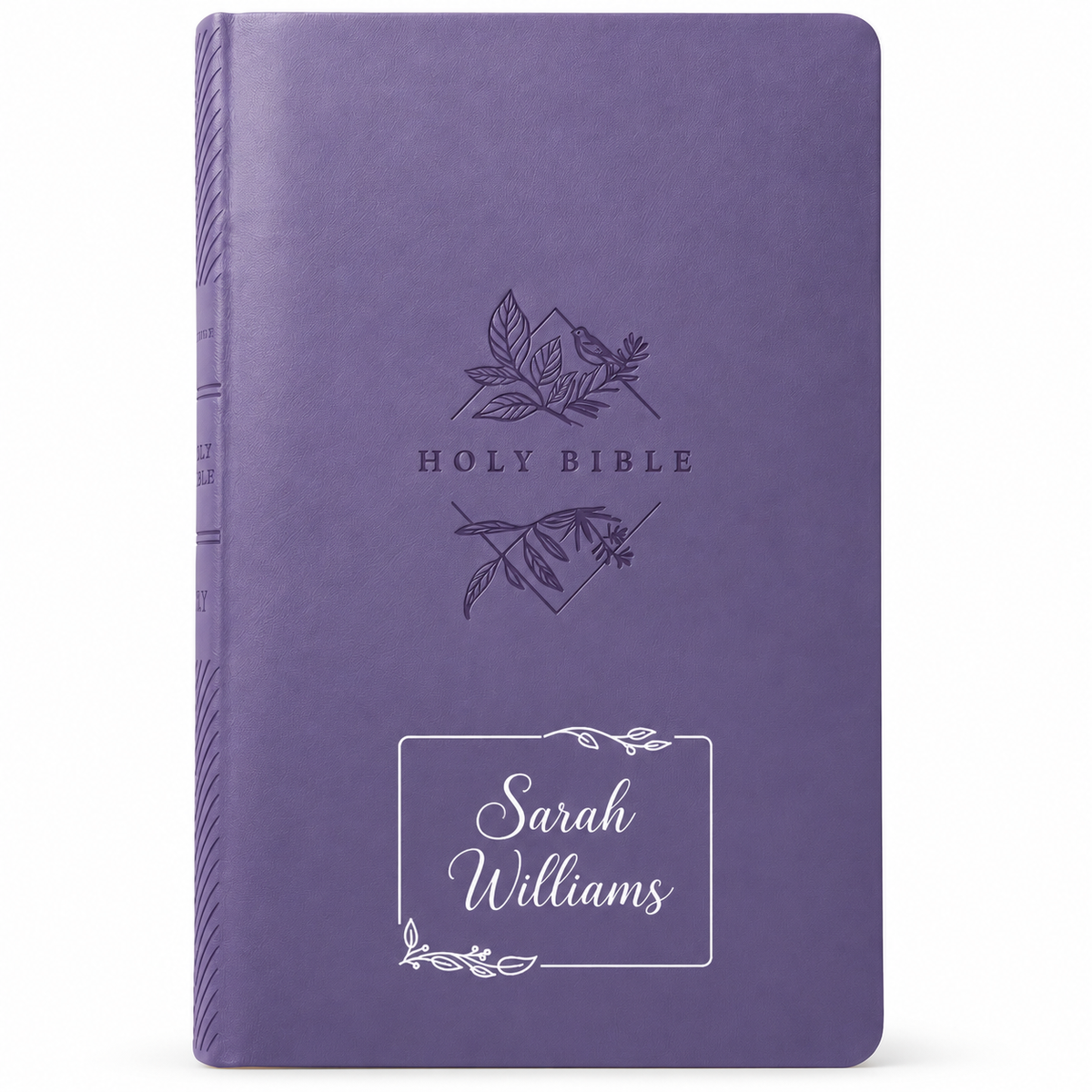Personalized NLT Lavender Thinline Bible - Large Print, Filament Enabled - Floral Frame