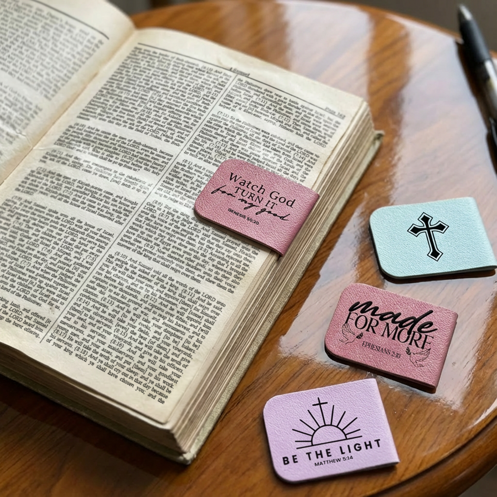 Personalized Magnetic Bookmark with Bible Verse - Pastel Purple