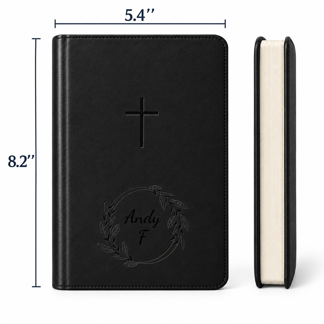 Personalized NLT Bible Black - Red Letter, Filament Enabled - Engraved Floral Frame