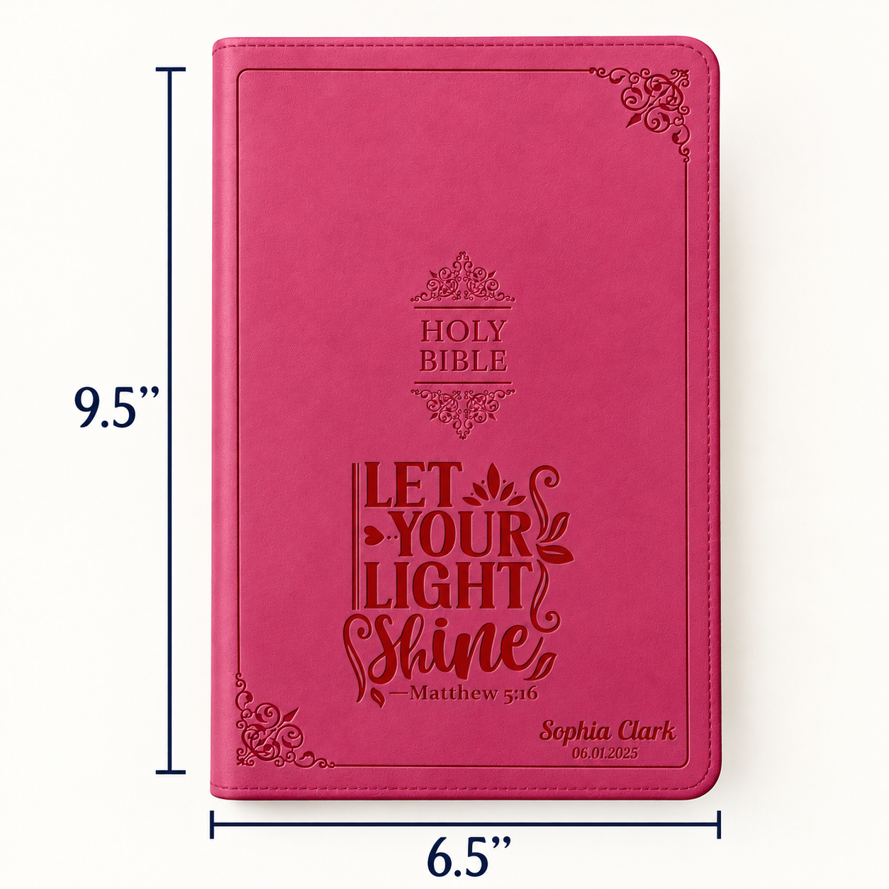 Personalized NIV Bible Large Print - Pink Thinline - Engraved Verse