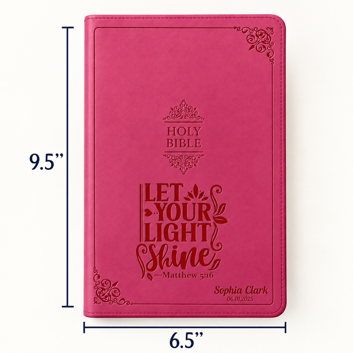Personalized NIV Bible Large Print - Pink Thinline - Engraved Verse