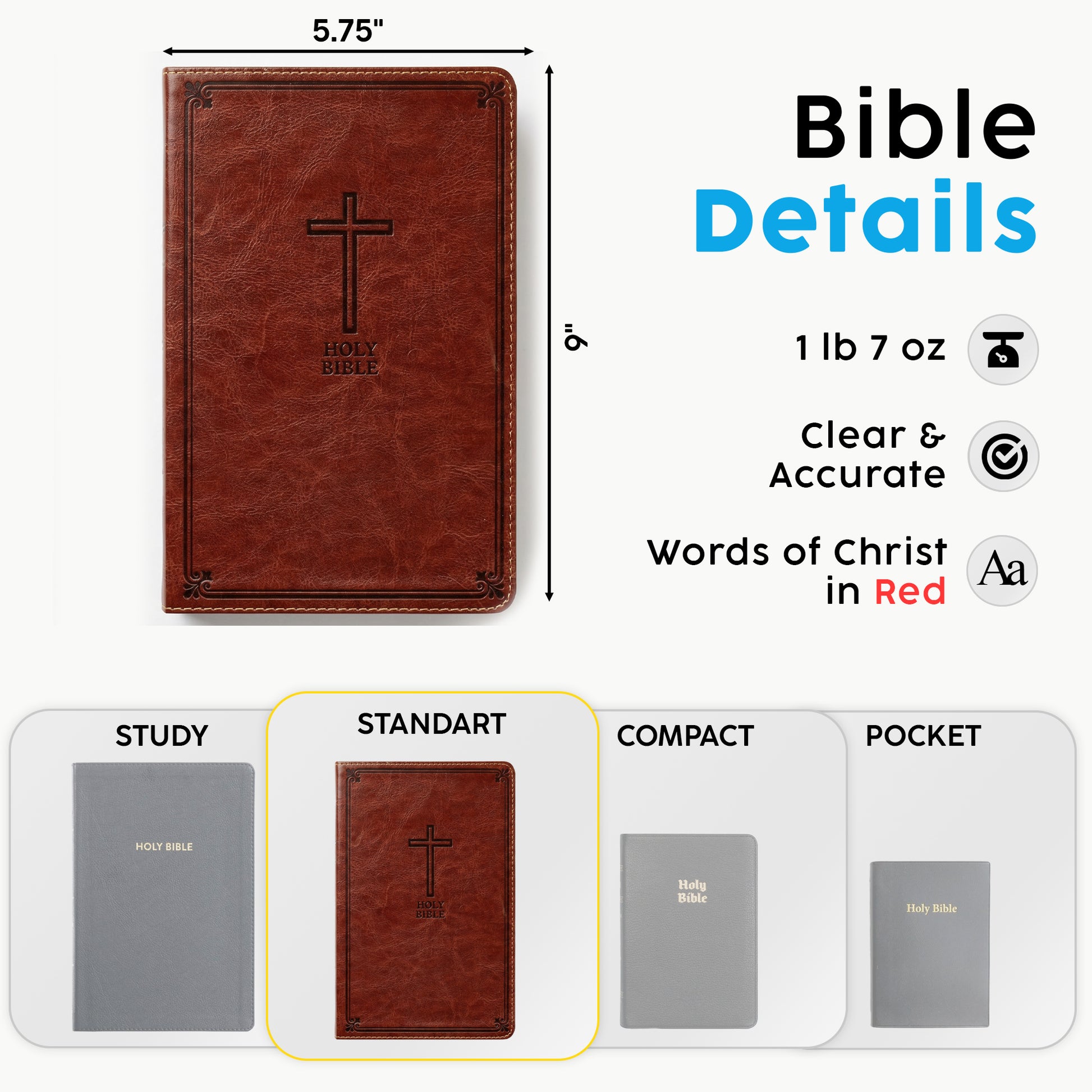 Personalized KJV Bible Auburn - Red Letter Edition - Floral Frame