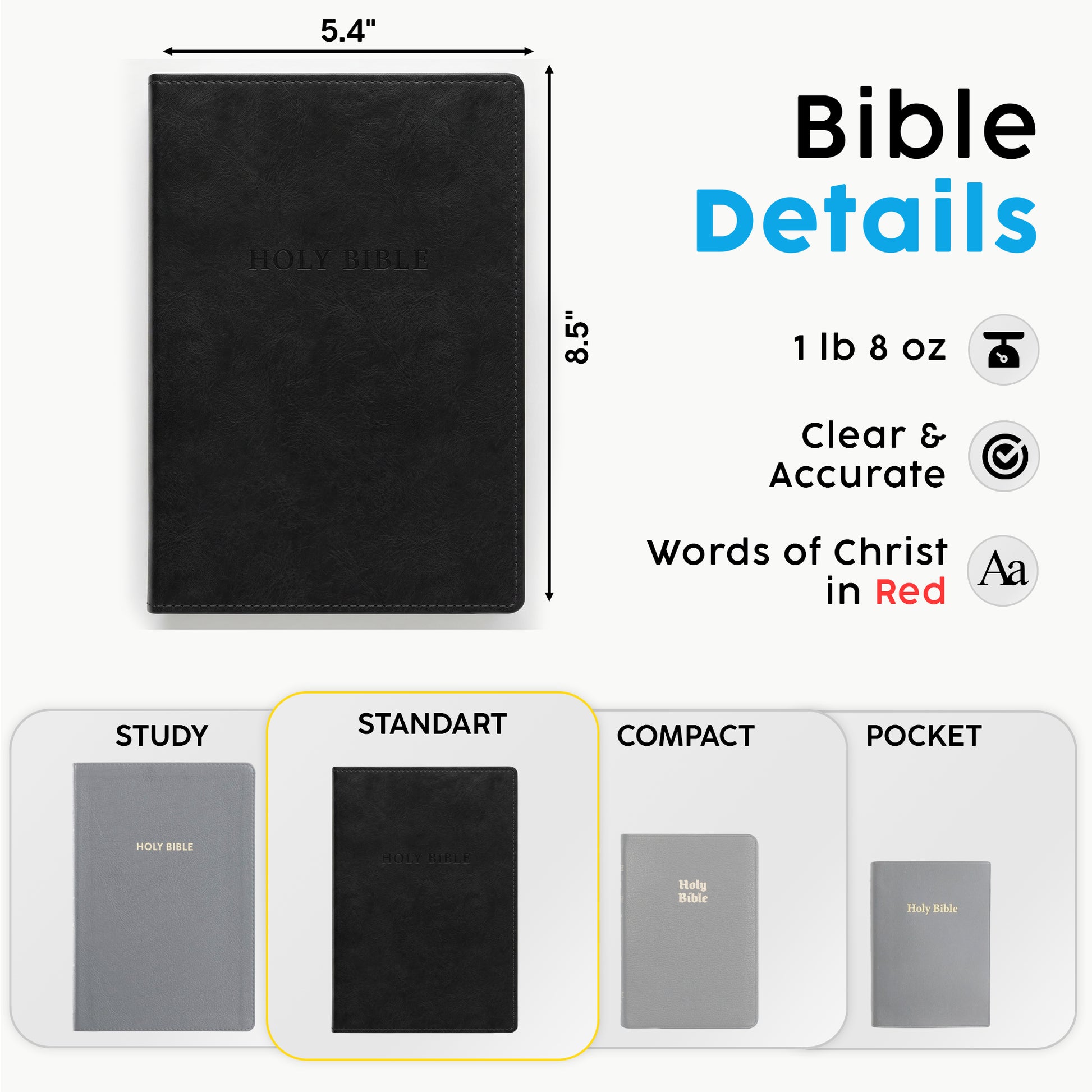 Personalized KJV Bible Black - Red Letter Edition - Floral Frame