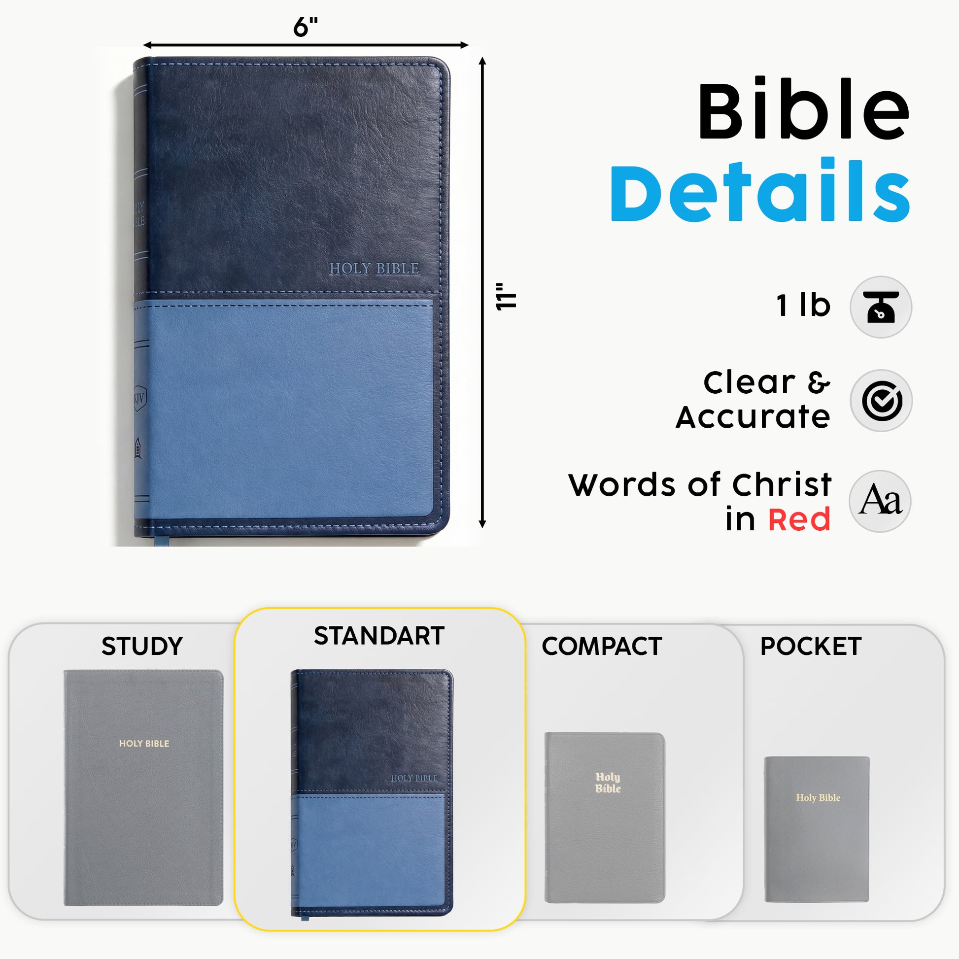 Personalized KJV Bible Navy Thinline - Red Letter - Floral Frame