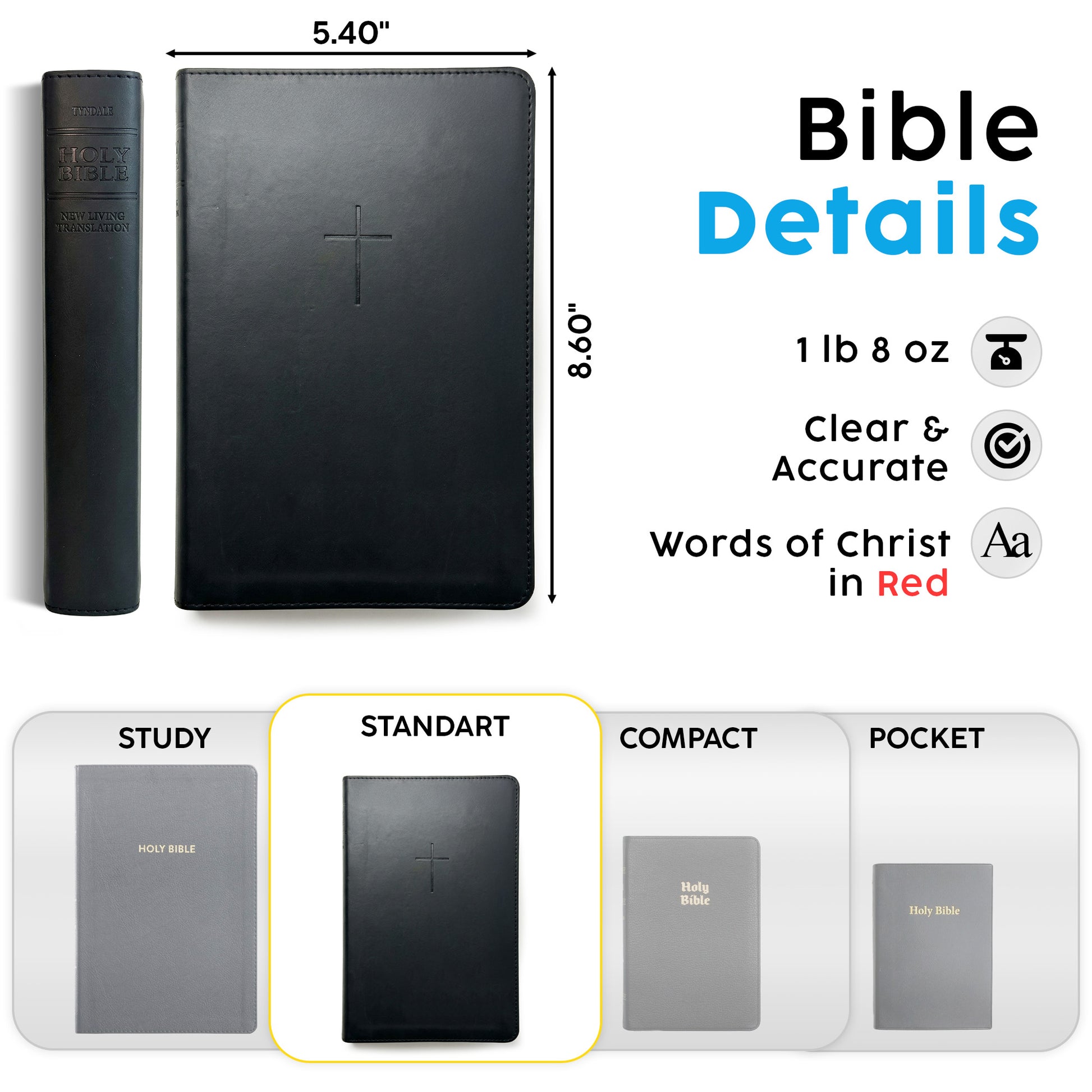 Personalized NLT Bible Black - Red Letter, Filament Enabled - Floral Frame