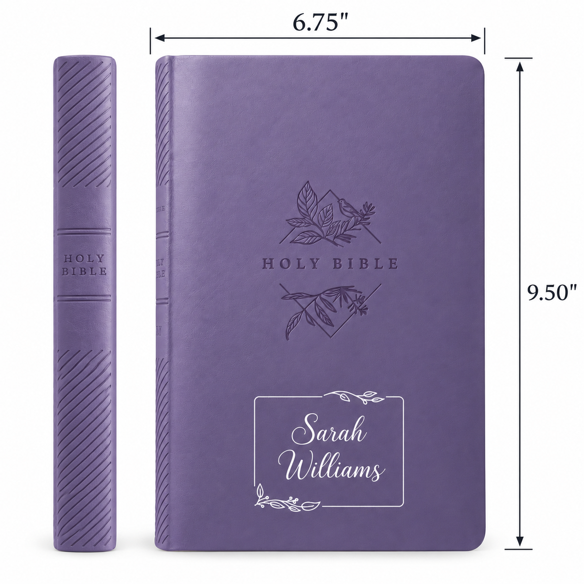 Personalized NLT Lavender Thinline Bible - Large Print, Filament Enabled - Floral Frame