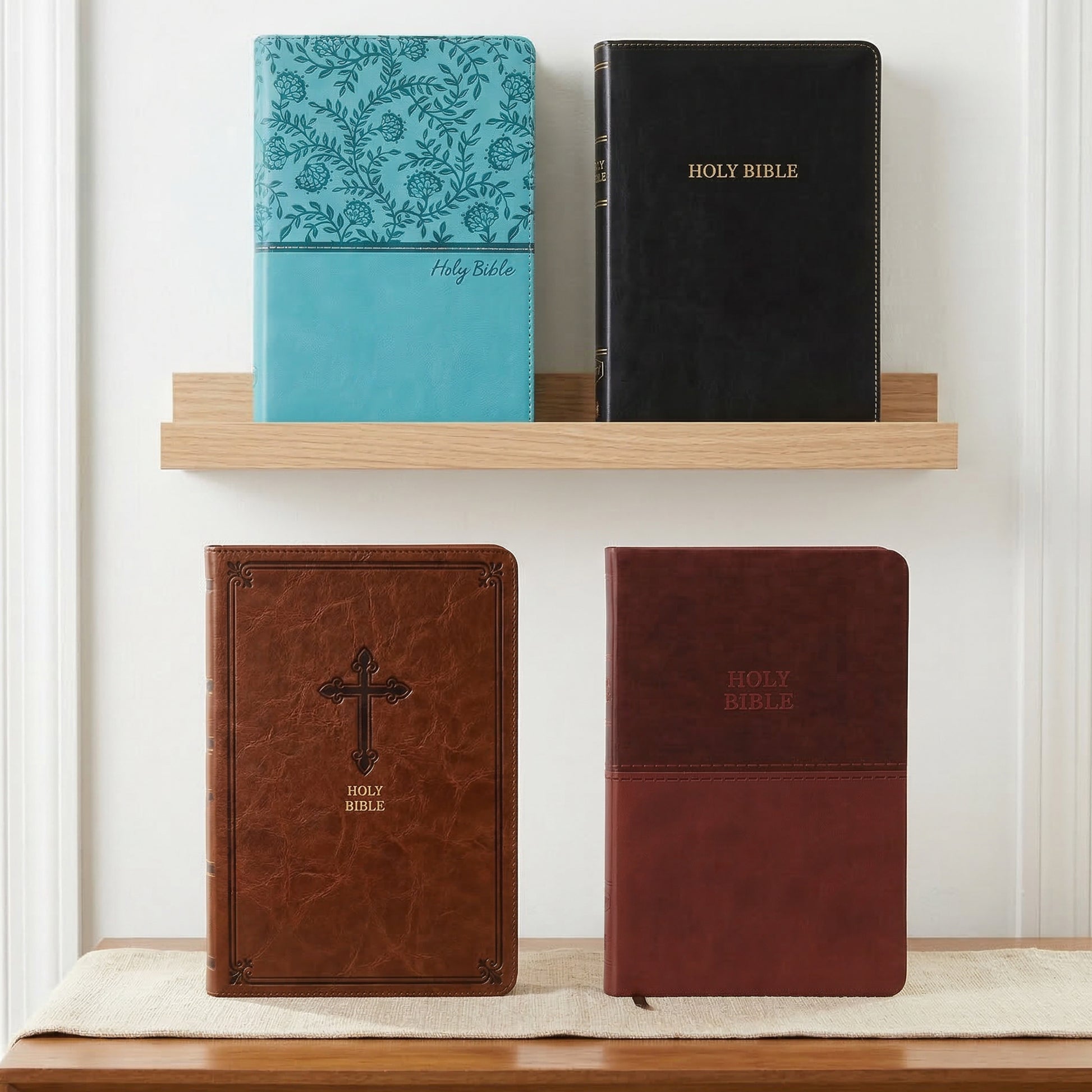 Personalized KJV Bible Black - Red Letter Edition - Floral Frame