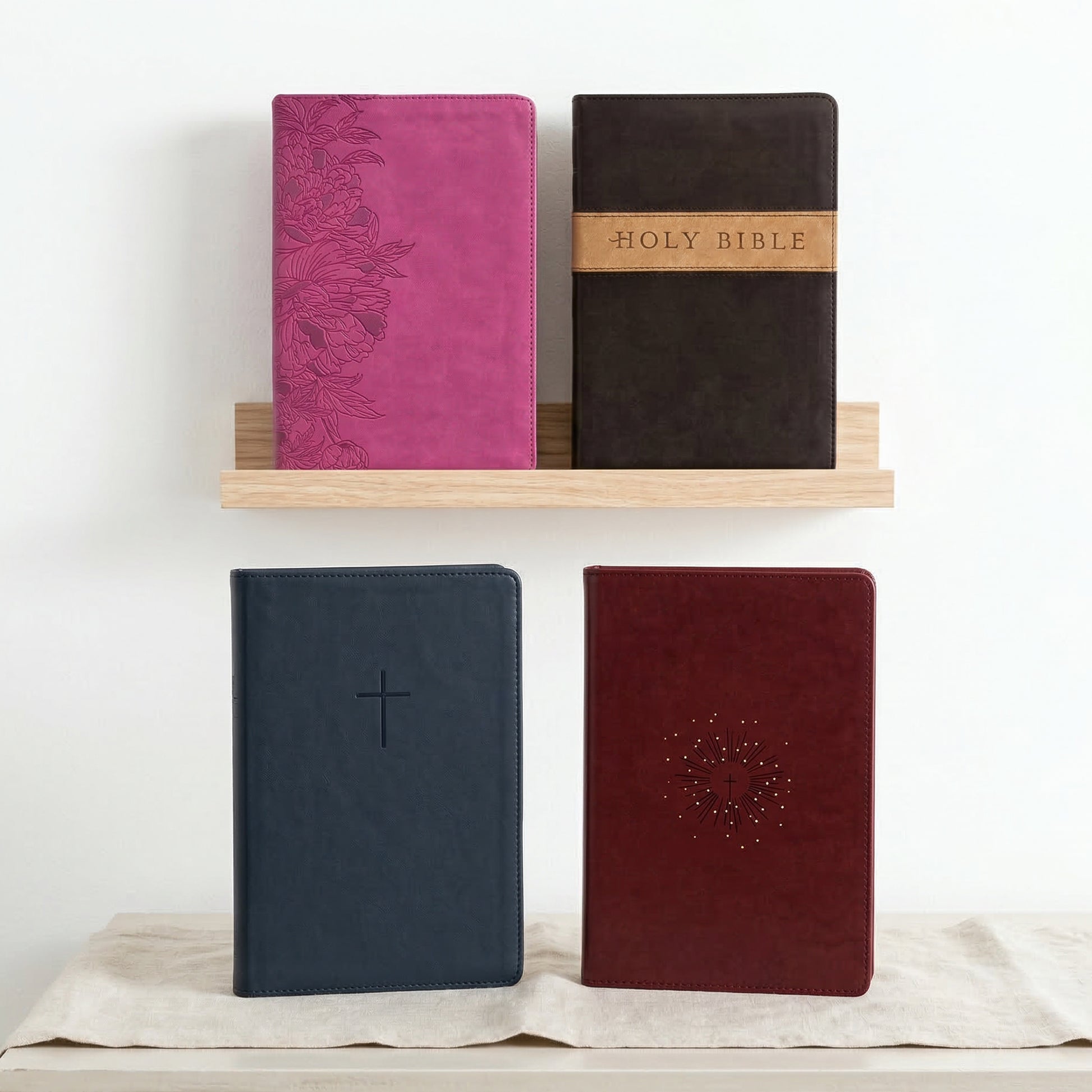 Personalized NLT Bible Dark Brown/Tan TuTone - Red Letter - Floral Frame