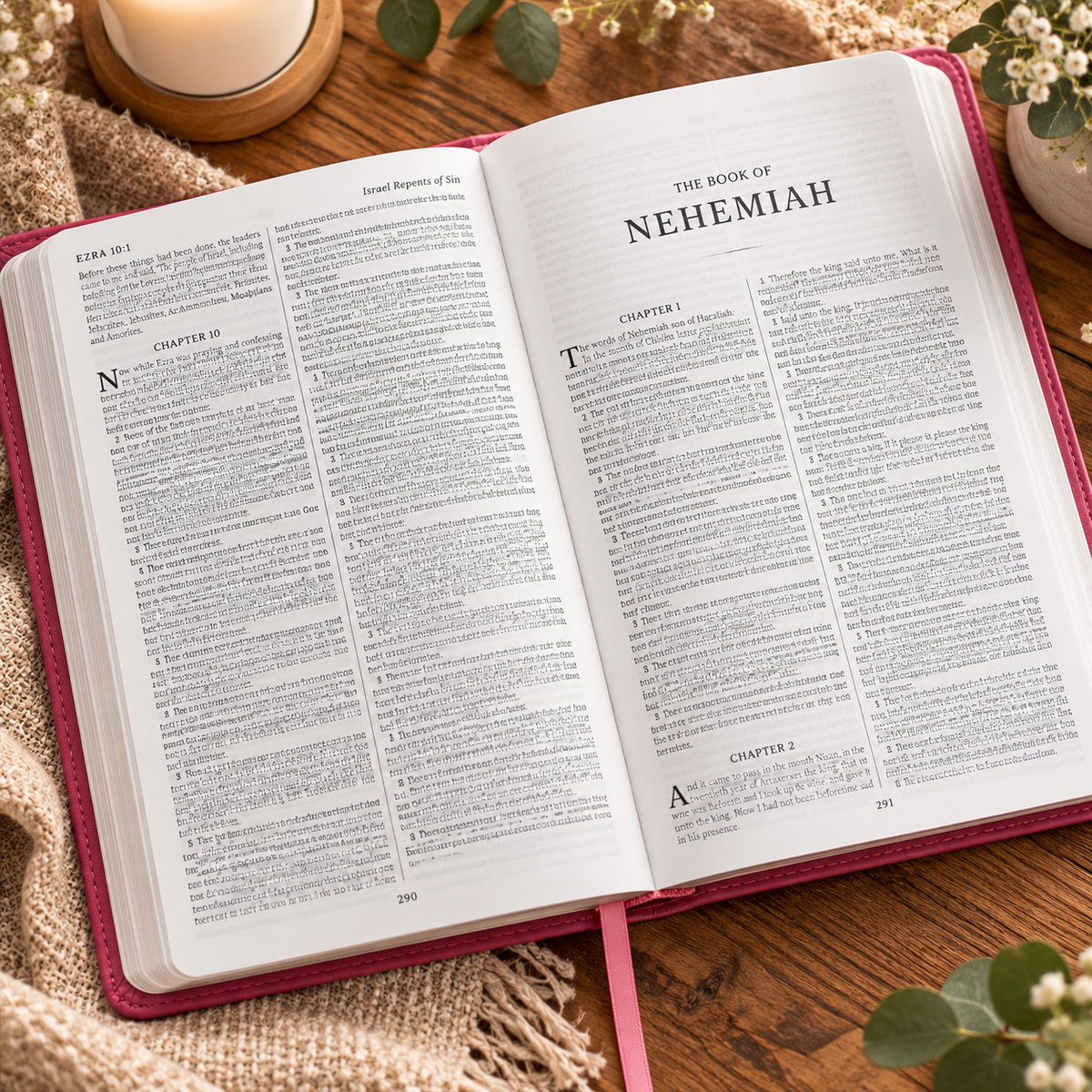 Personalized NIV Bible Large Print - Pink Thinline - Engraved Verse