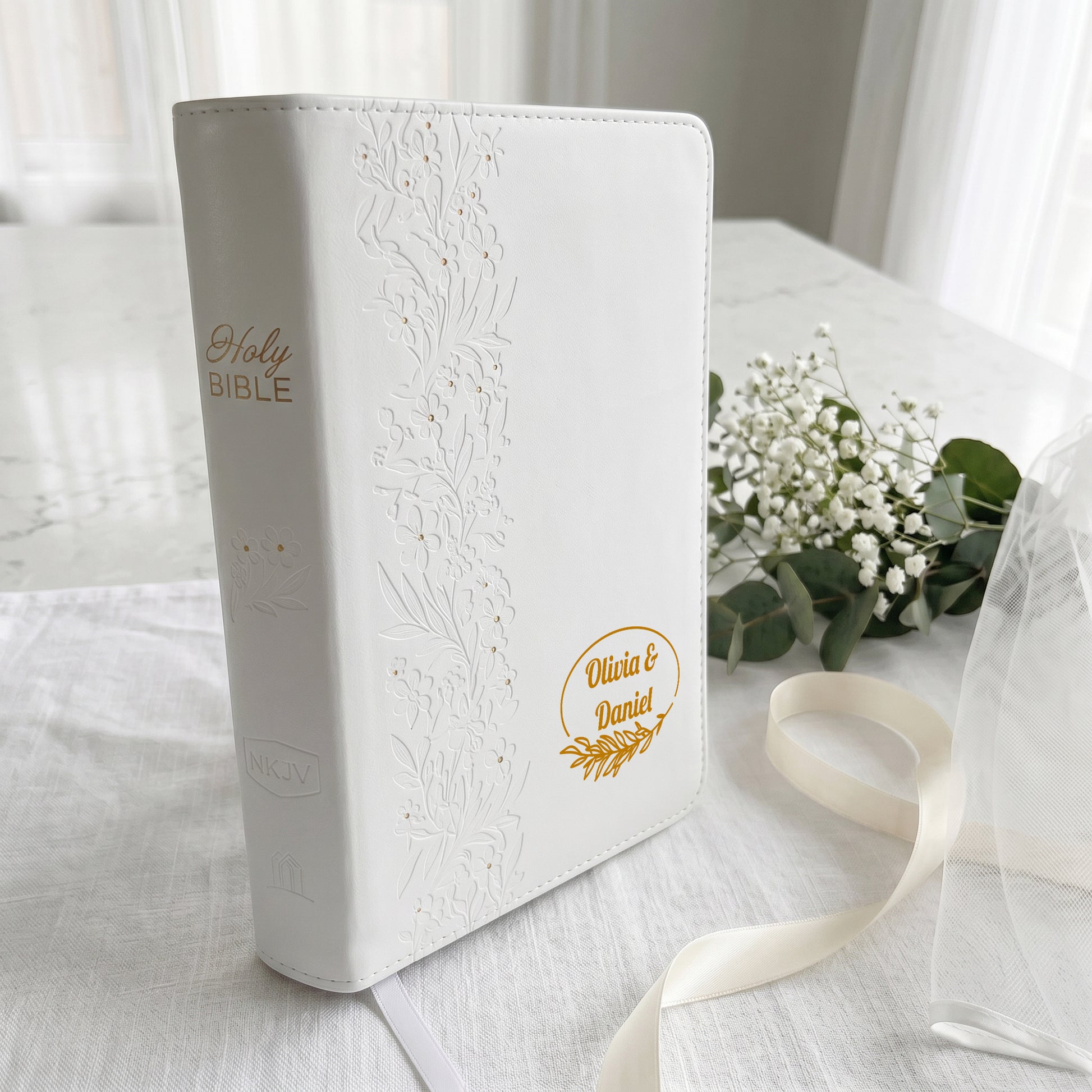 Personalized Wedding Bible - NKJV Bride's Bible - Icon and Frame