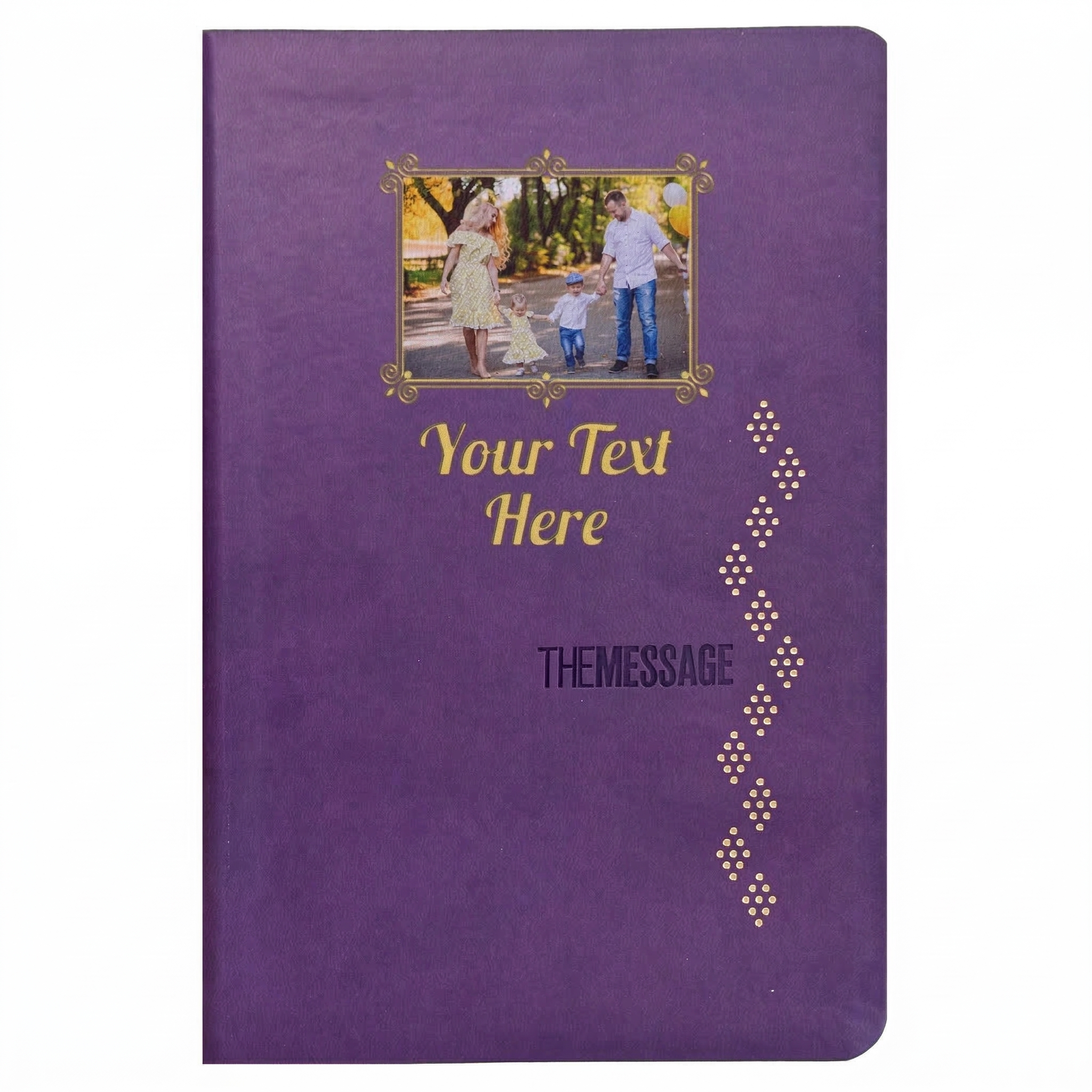 Personalized The Message Amethyst Purple Deluxe Bible - Photo & Text