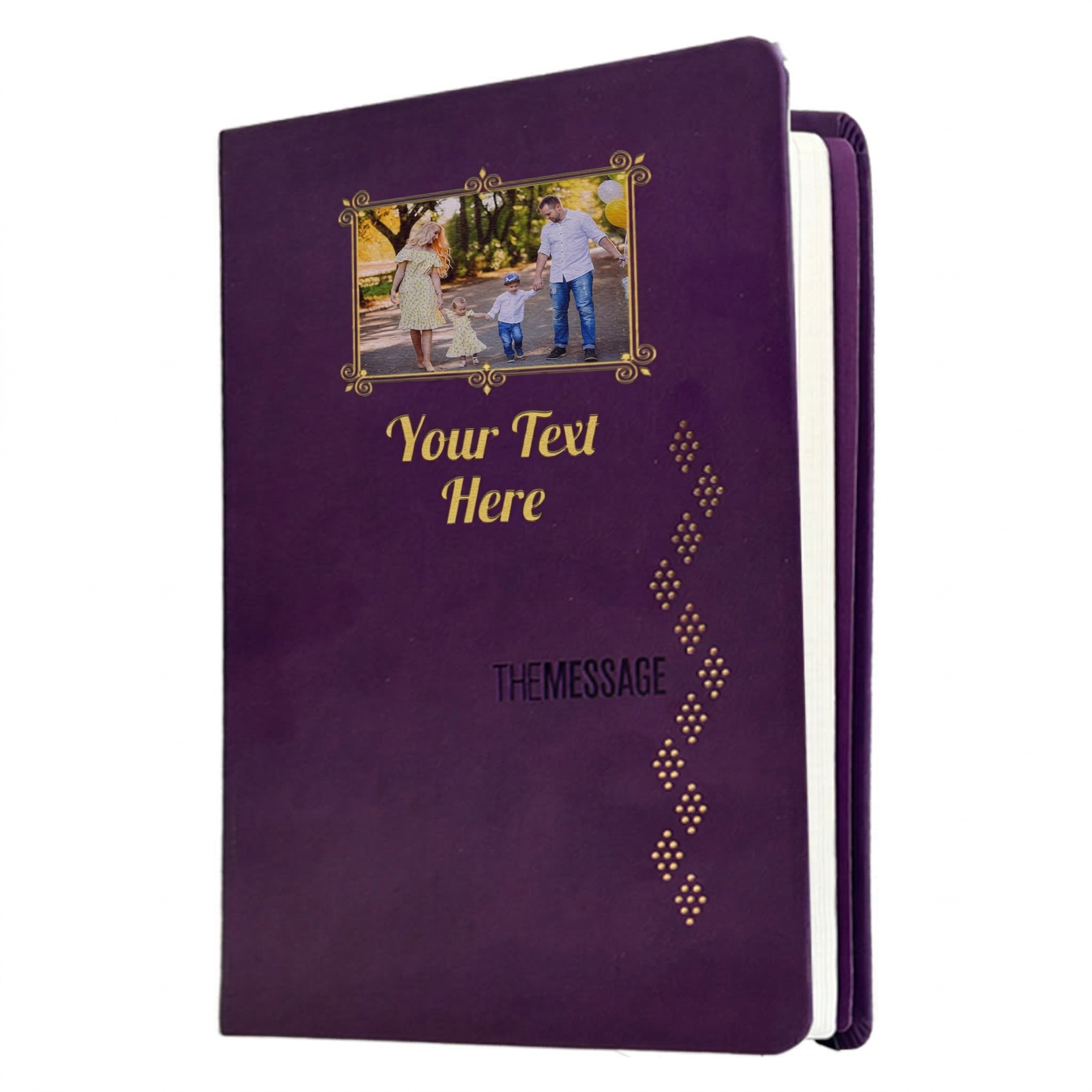 Personalized The Message Amethyst Purple Deluxe Bible - Photo & Text