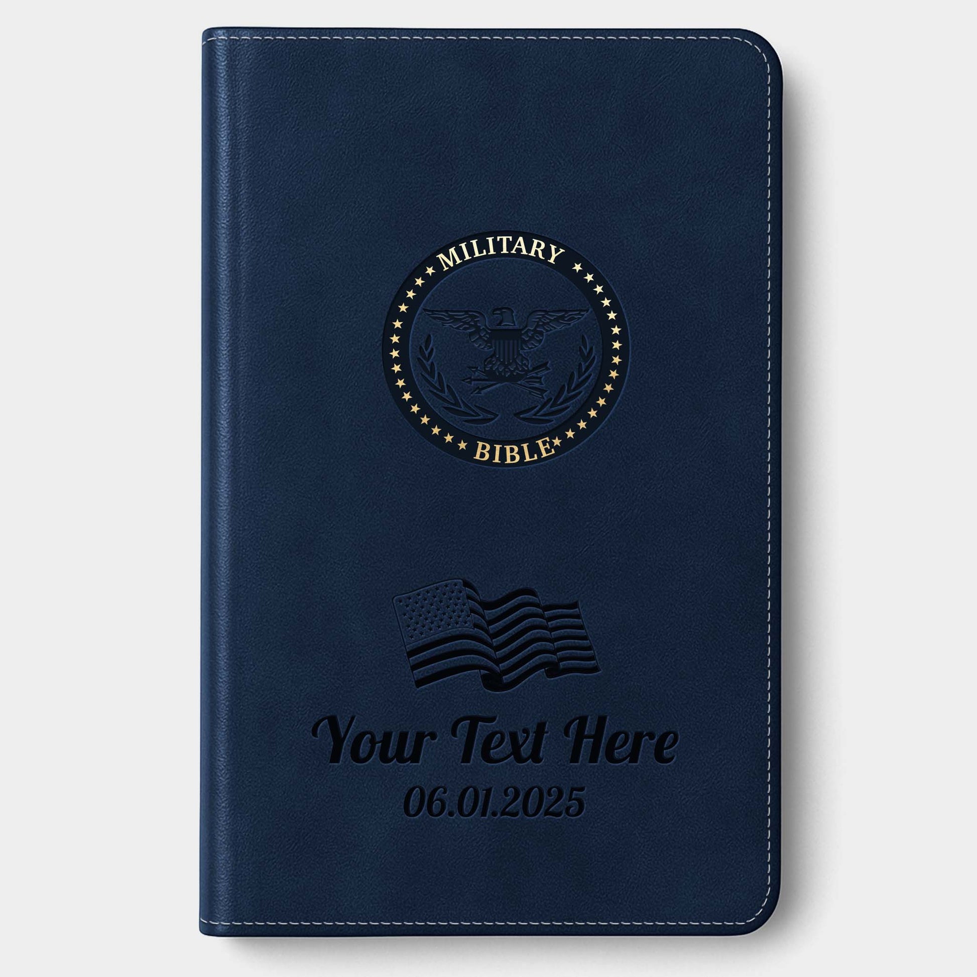 Personalized CSB Military Bible, Red Letter - Navy - Engraved Icon