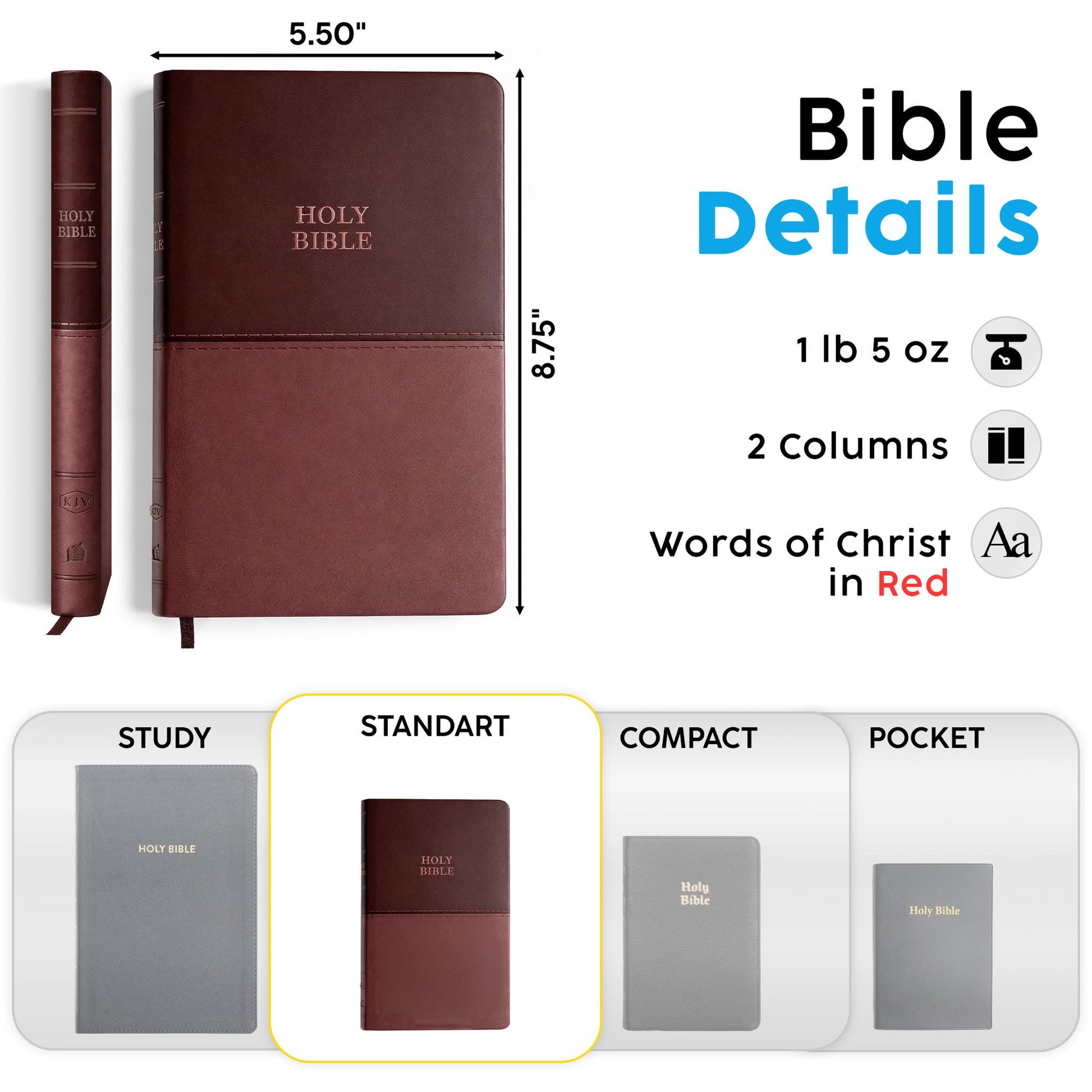 Personalized KJV Bible Brown Thinline - Eagle and American 250th Anniversary Flag - Red Letter