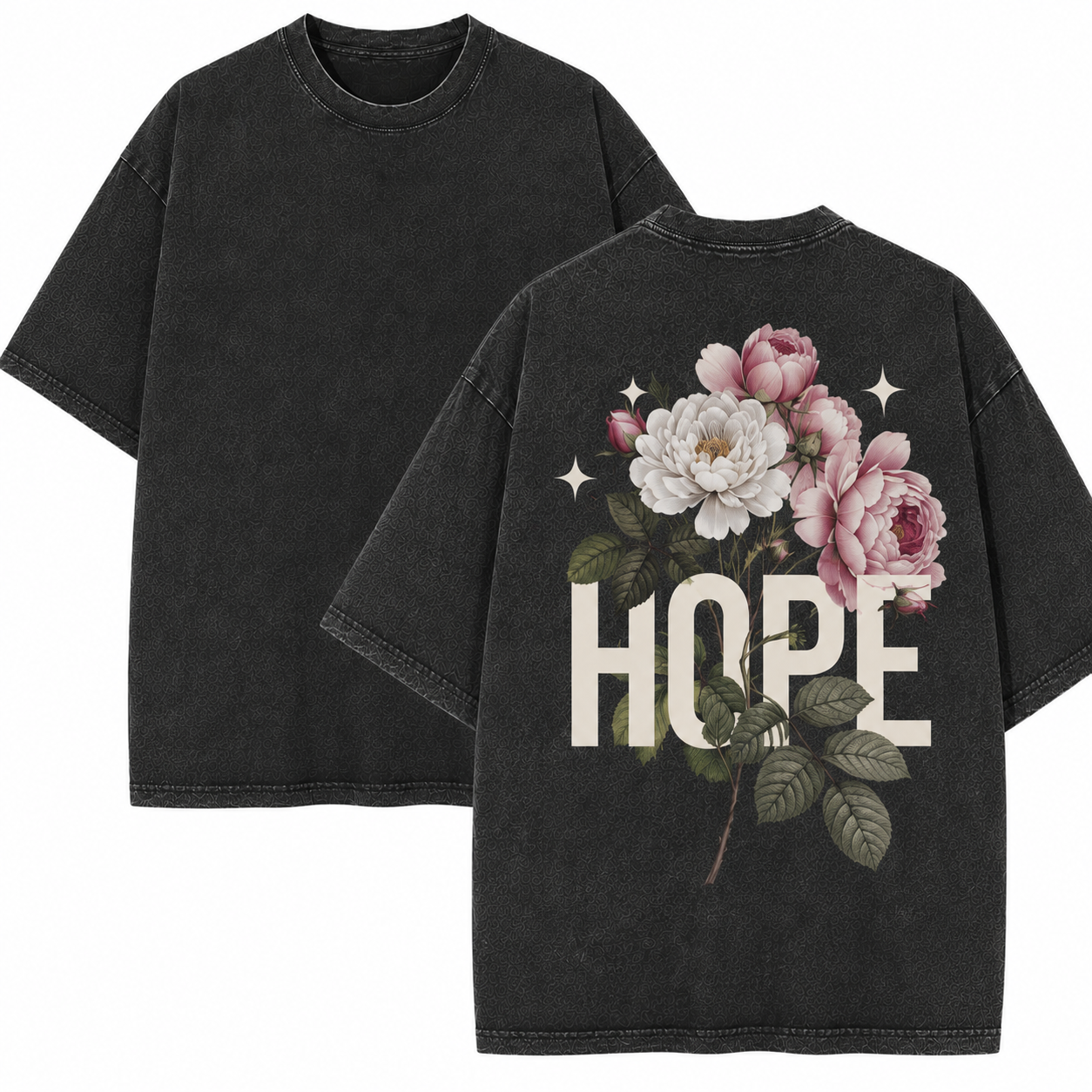 Hope Washed T-Shirt - Vintage Wash Unisex Tee, Christian Faith Graphic Tshirt