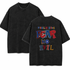 Black washed t-shirt with a colorful Fear No Evil Psalm 23:4 back print