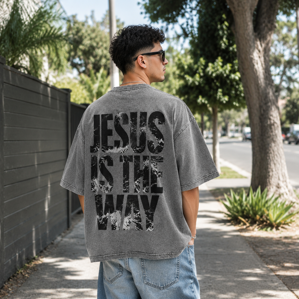 Jesus Loves You Washed T-Shirt - Vintage Wash Unisex Tee, Christian Faith Graphic Tshirt