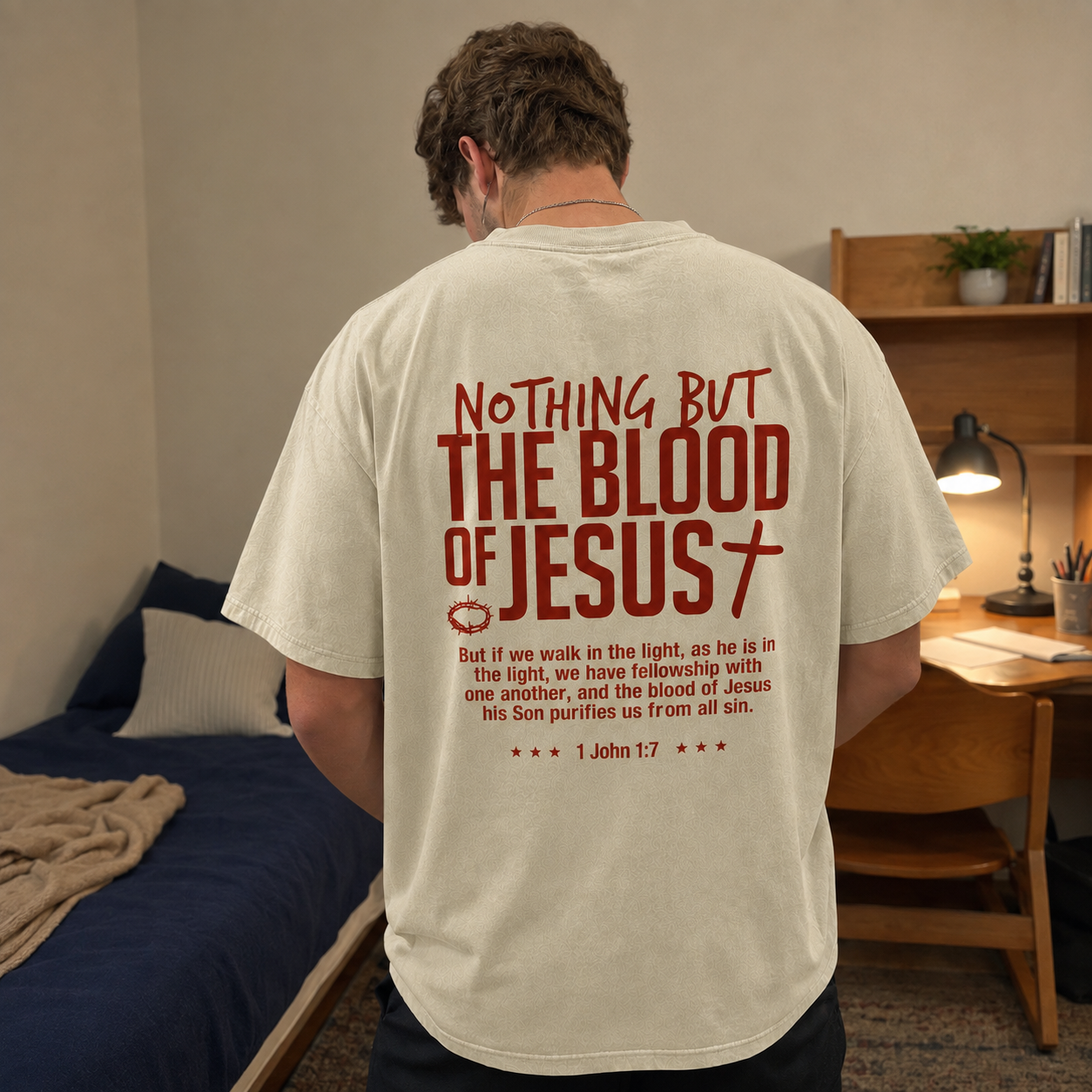 Good News Jesus Saves Washed T-Shirt - Vintage Wash Unisex Tee, Christian Faith Graphic Tshirt