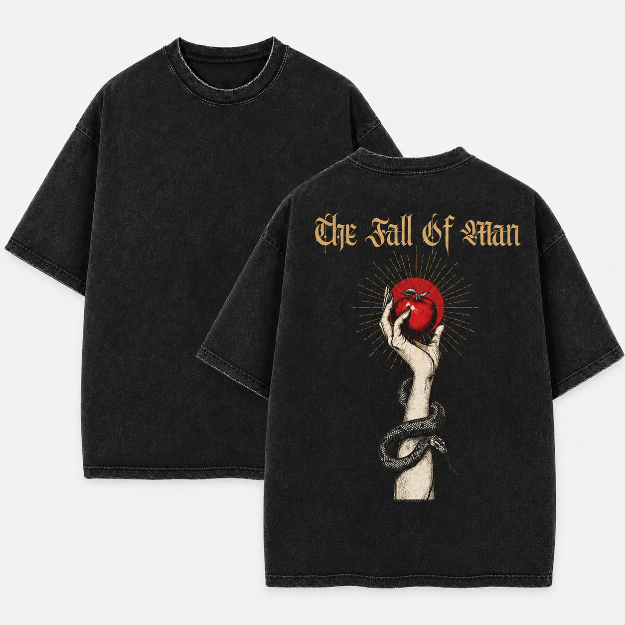 The Fall of a Man Washed T-Shirt - Vintage Wash Unisex Tee, Christian Faith Graphic Tshirt