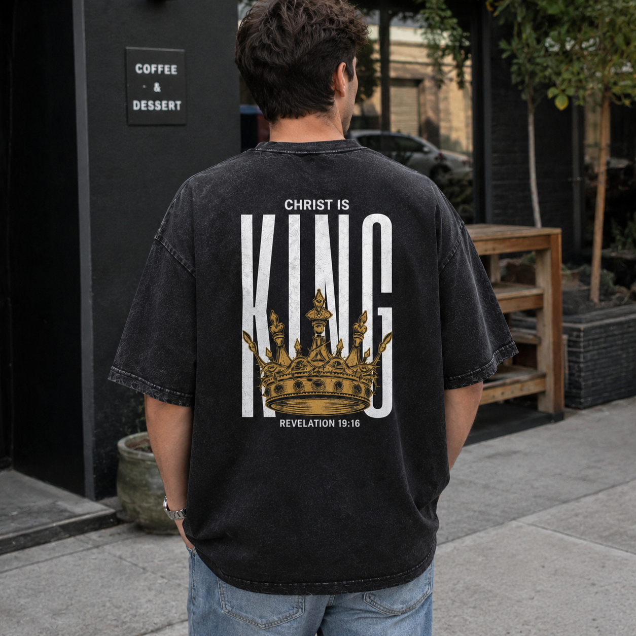 Christ is King Revelation Washed T-Shirt - Vintage Wash Unisex Tee, Christian Faith Graphic Tshirt