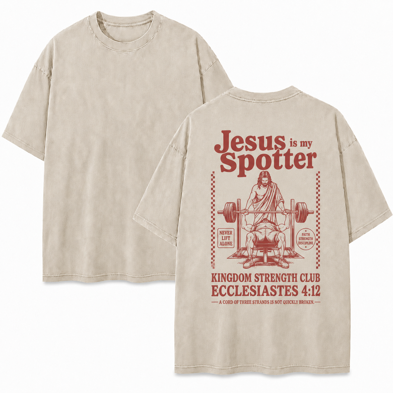 Jesus is My Spotter Washed T-Shirt - Vintage Wash Unisex Tee, Christian Faith Graphic Tshirt