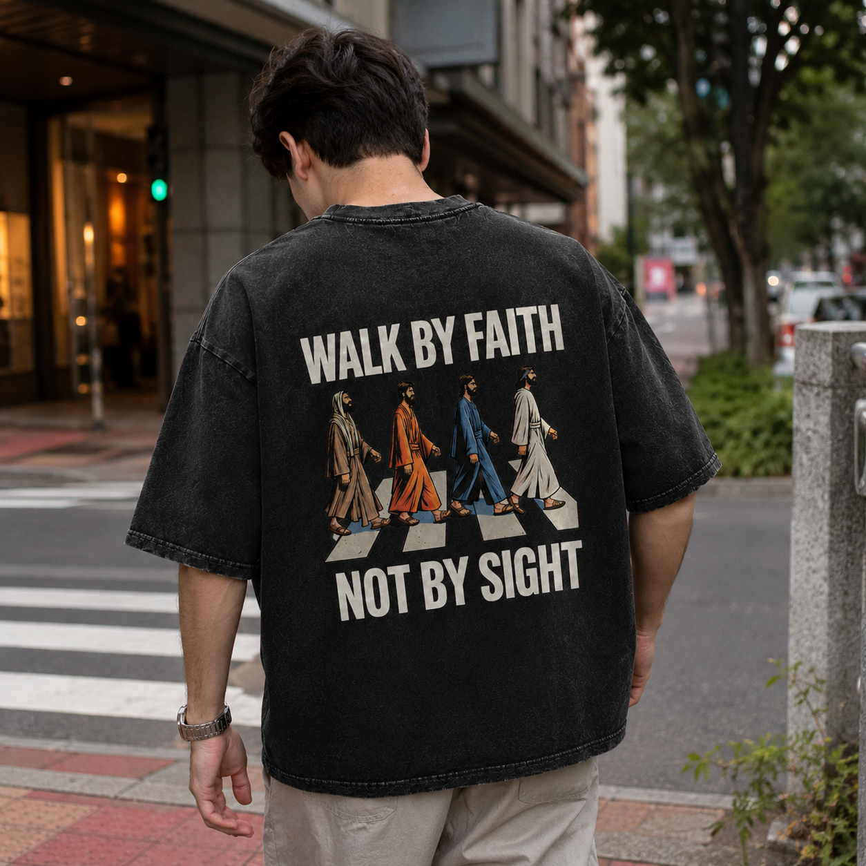 Jesus My Savior Washed T-Shirt - Vintage Wash Unisex Tee, Christian Faith Graphic Tshirt