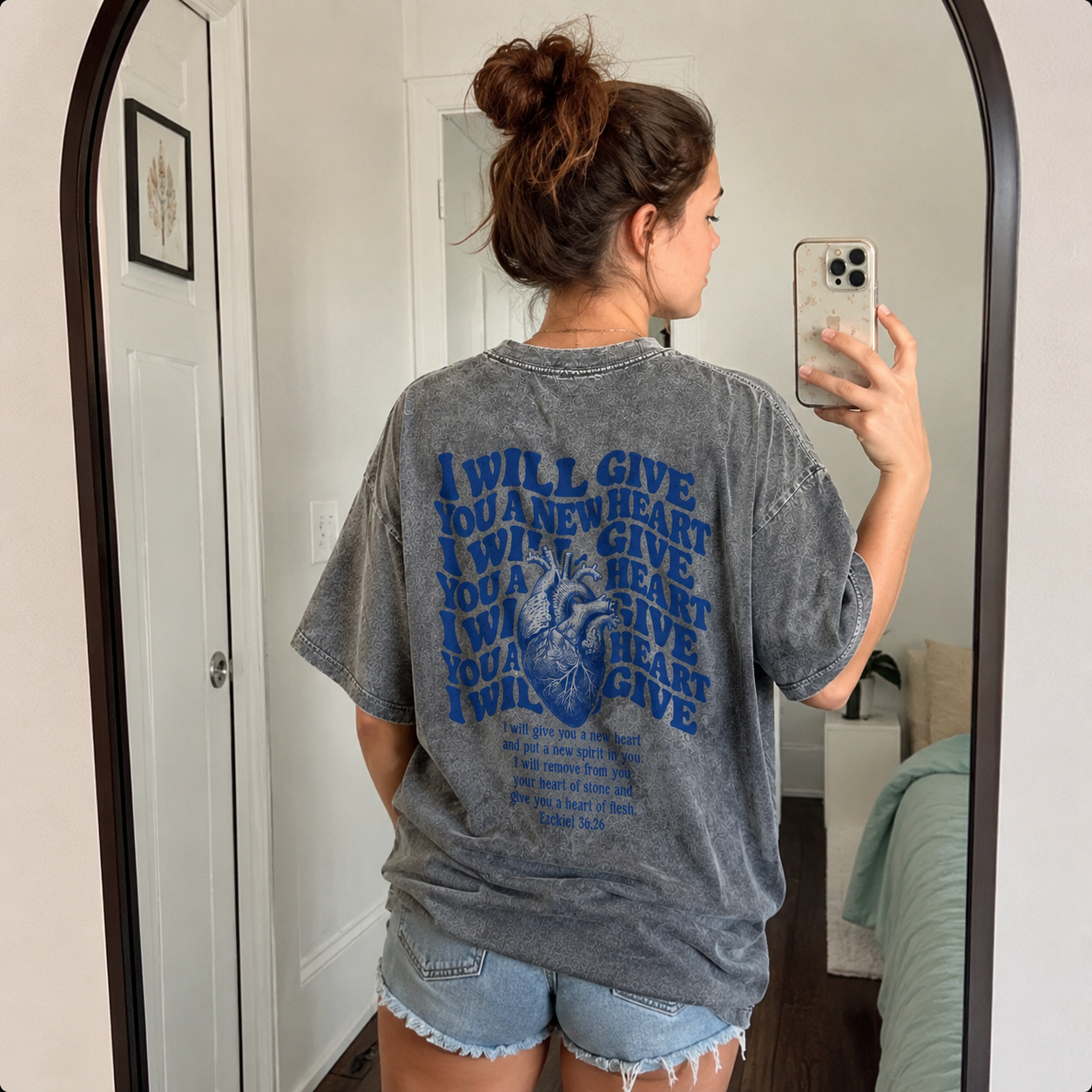 Jesus The Good Shepherd Washed T-Shirt - Vintage Wash Unisex Tee, Christian Faith Graphic Tshirt