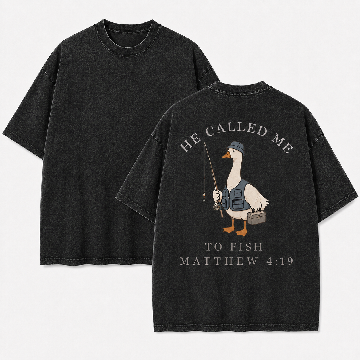 He Called Me To Fish T-Shirt - Vintage Wash Unisex Tee, Christian Faith Graphic Tshirt