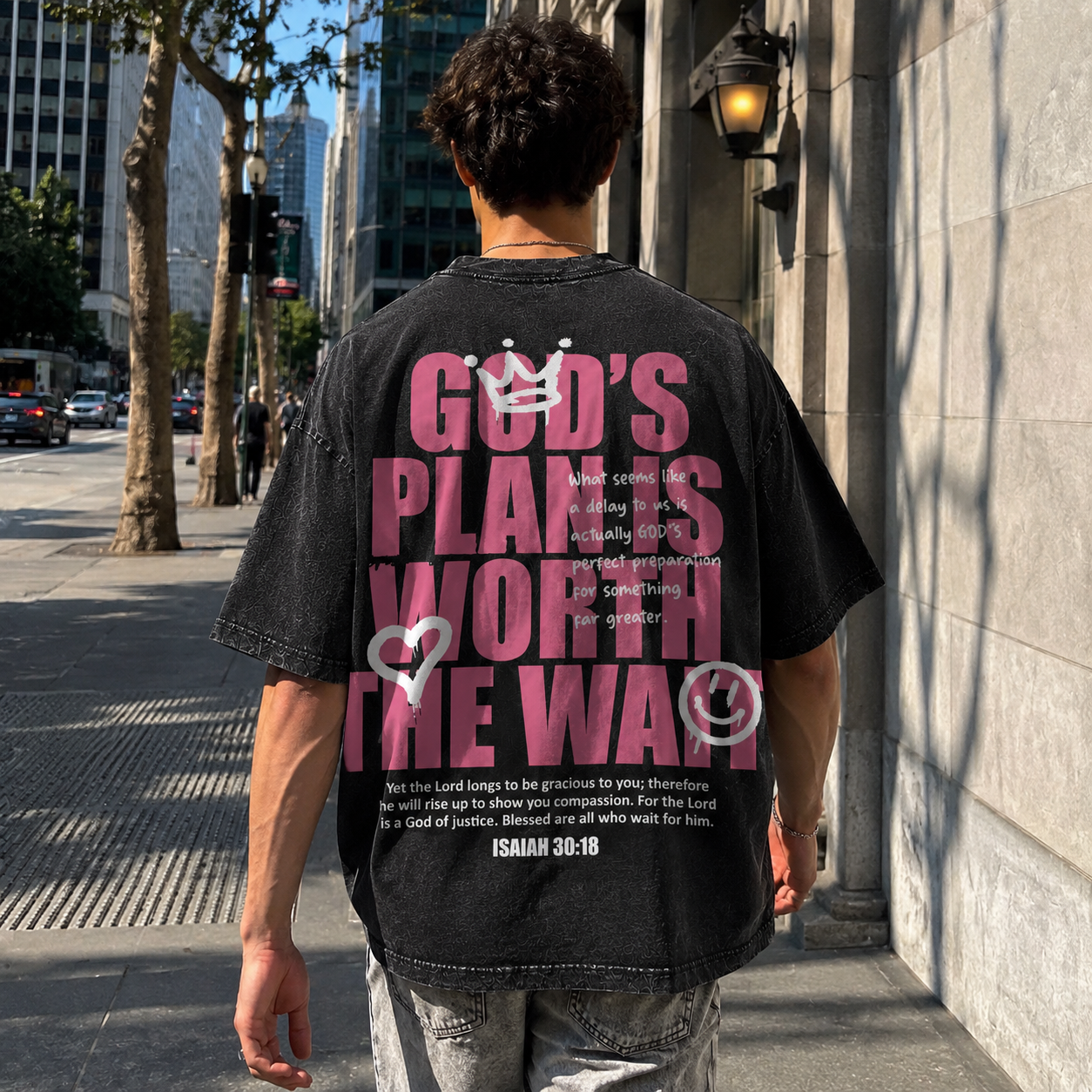 God's Plan Is Worth The Waith T-Shirt - Vintage Wash Unisex Tee, Christian Faith Graphic Tshirt