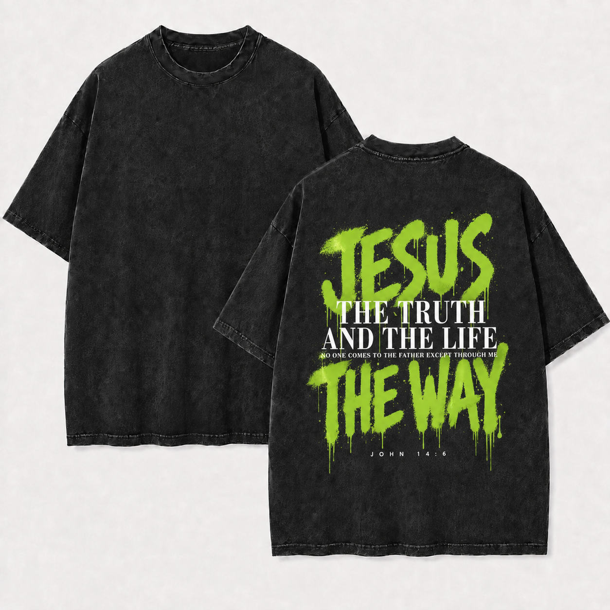 Jesus The Truth and The Life T-Shirt - Vintage Wash Unisex Tee, Christian Faith Graphic Tshirt