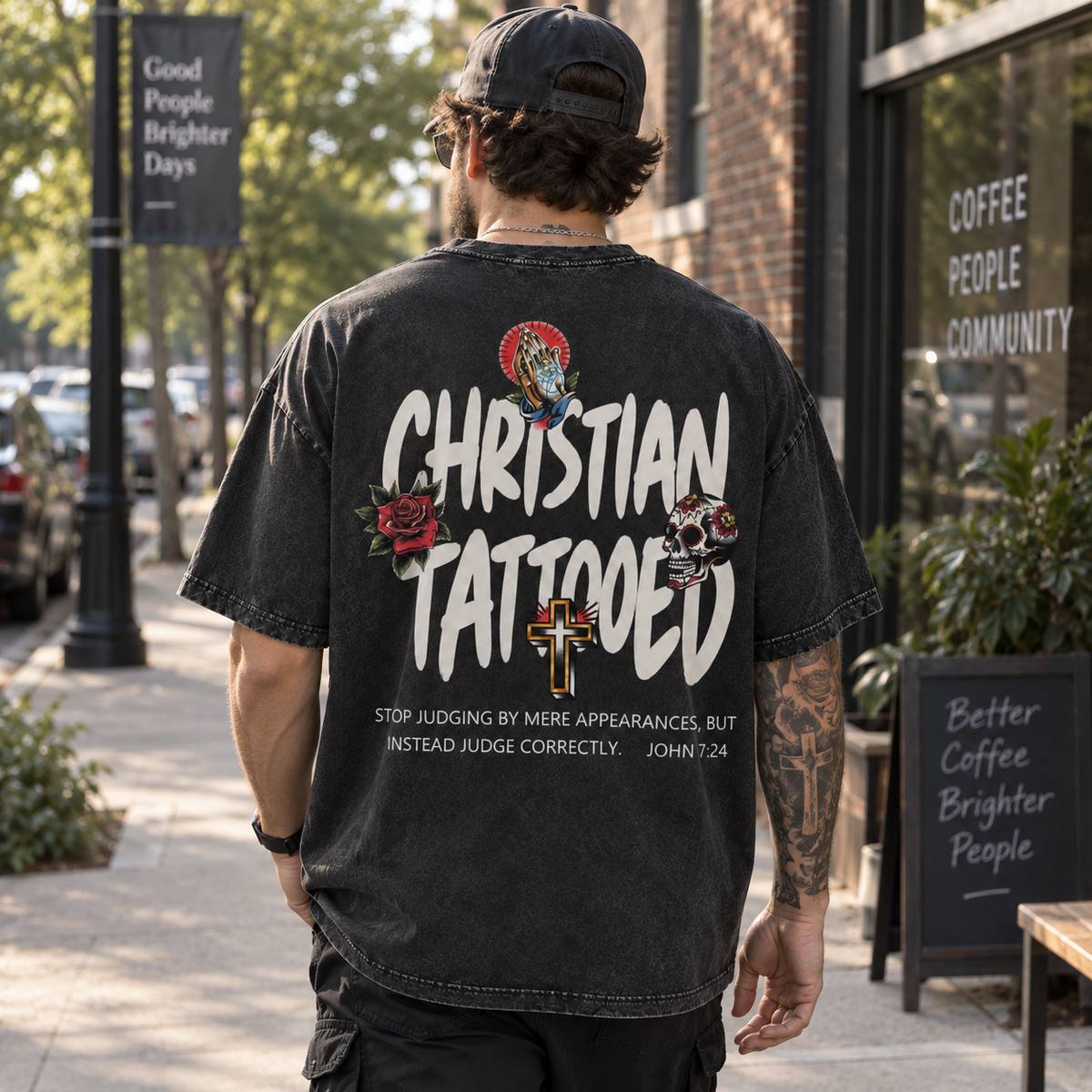 Trust in Him T-Shirt - Vintage Wash Unisex Tee, Proverbs 3:5 Christian Faith Graphic Shirt