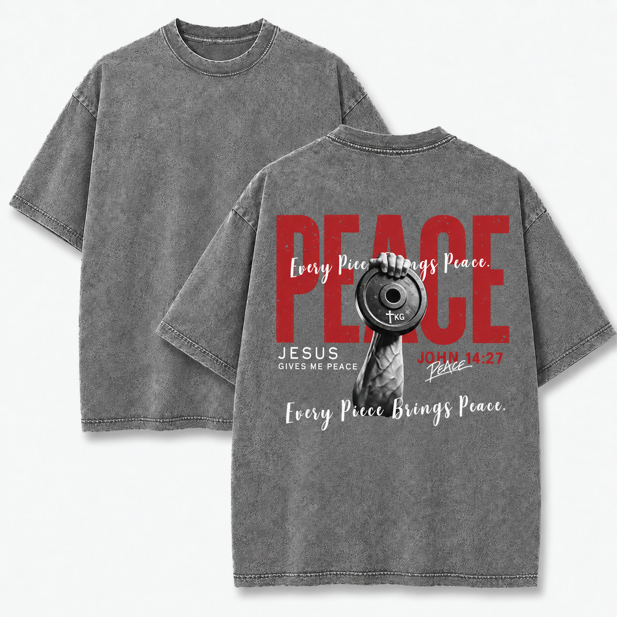 Jesus Gives Me Peace T-Shirt - Vintage Wash Unisex Tee, John 14:27 Christian Faith Graphic Shirt