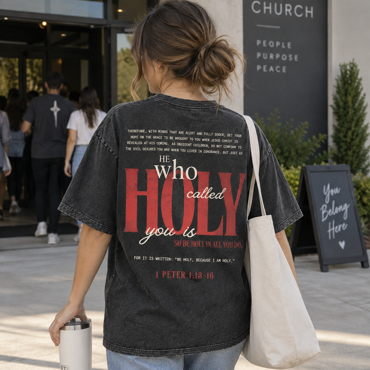He Who Called You Is Holy T-Shirt - Vintage Wash Unisex Tee, 1 Peter 1:13-16 Christian Faith Graphic Shirt