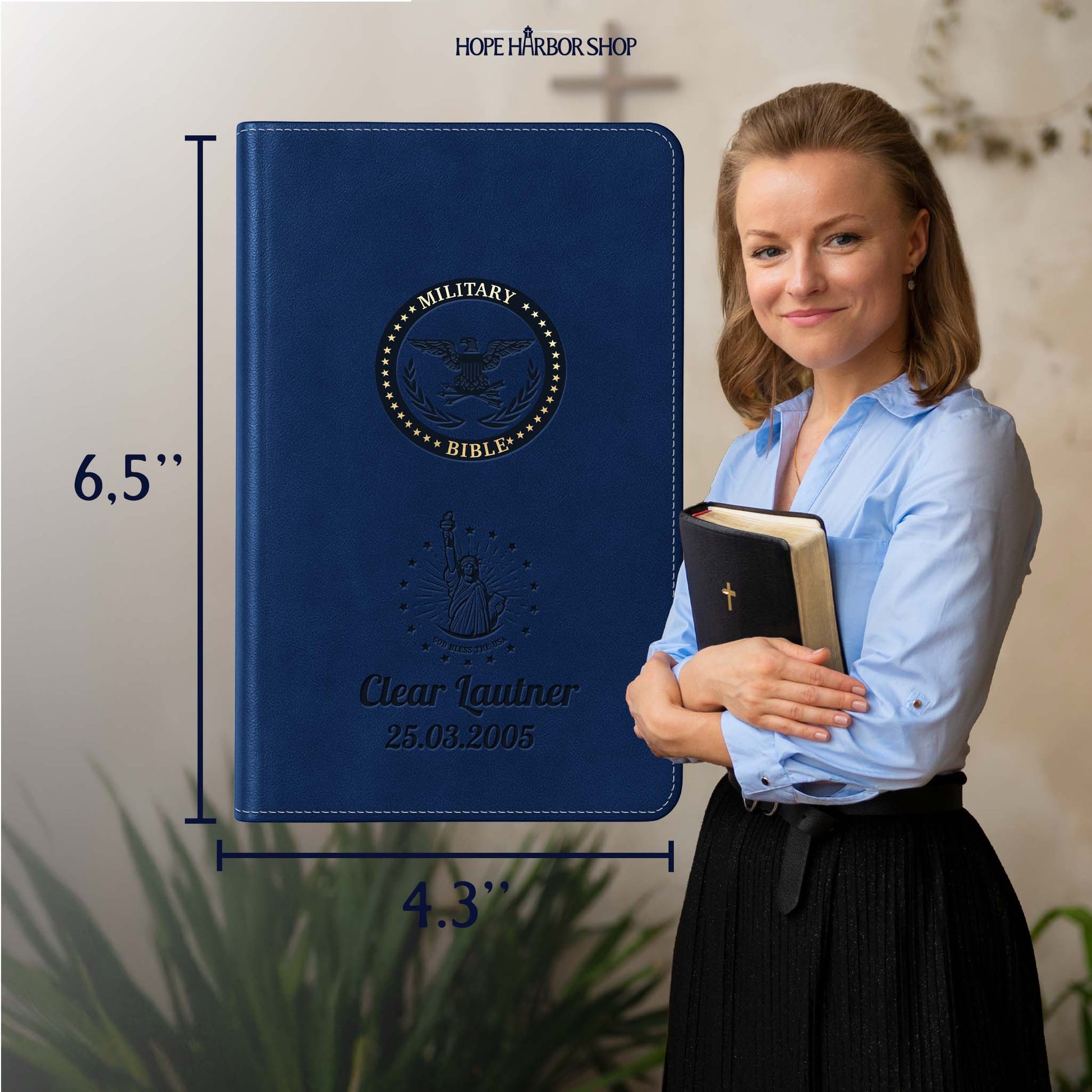 Personalized CSB Military Bible, Red Letter - Royal - Engraved Icon