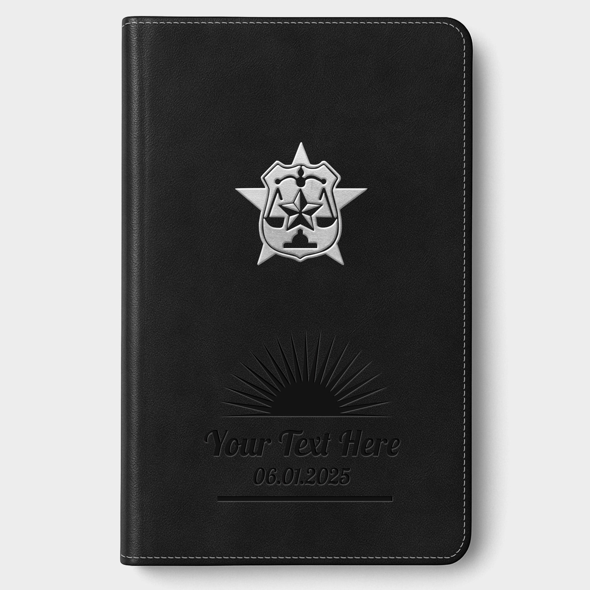 Personalized CSB Law Enforcement Officer's Bible, Red Letter - Black - Engraved Icon