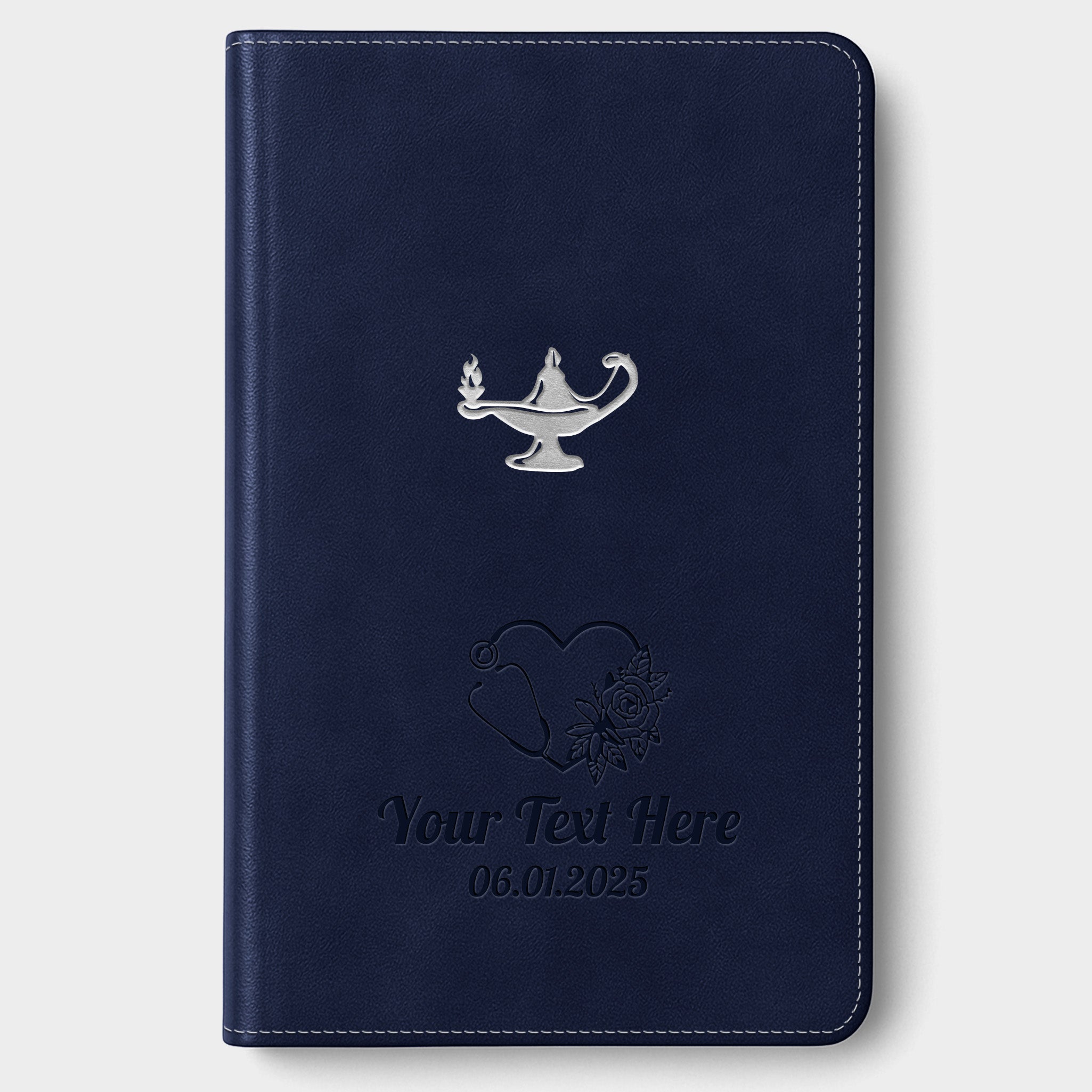 Personalized CSB Nurse's Bible, Red Letter - Navy - Engraved Icon