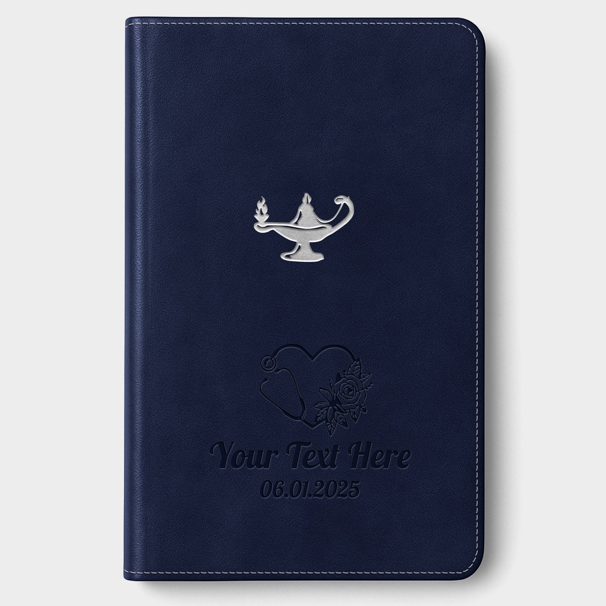 Personalized CSB Nurse's Bible, Red Letter - Navy - Engraved Icon
