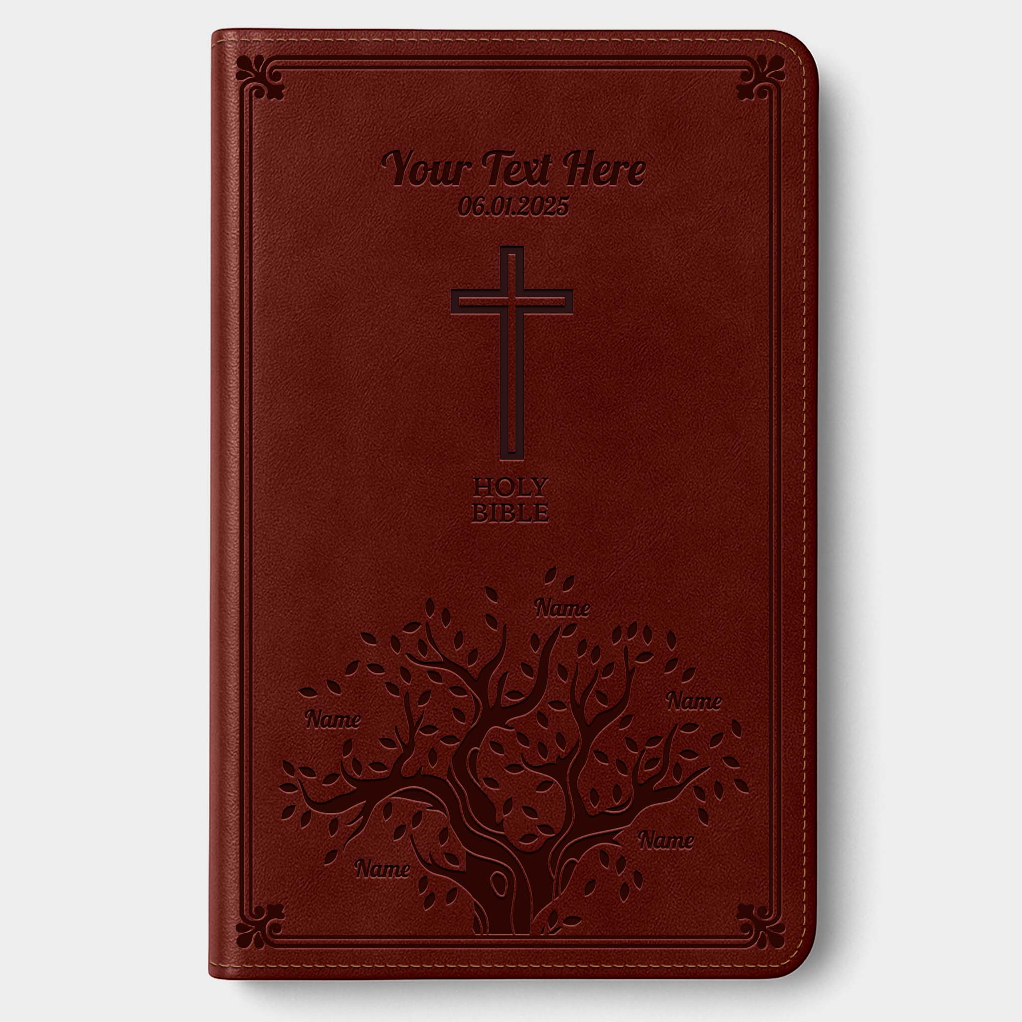 Personalized KJV Bible Auburn - Engraved Family Tree