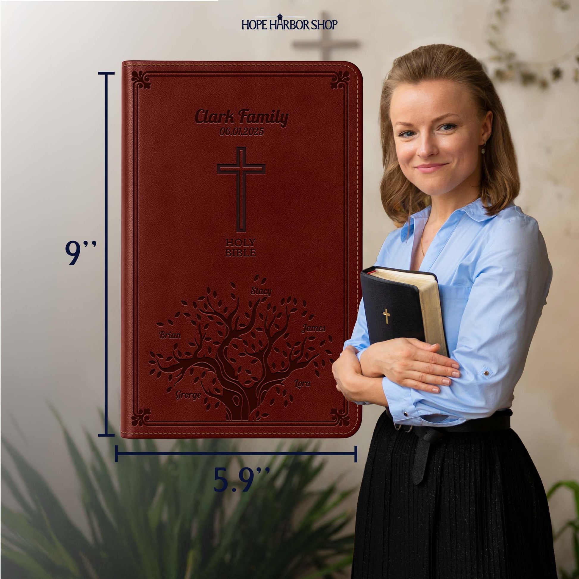 Personalized KJV Bible Auburn - Engraved Family Tree