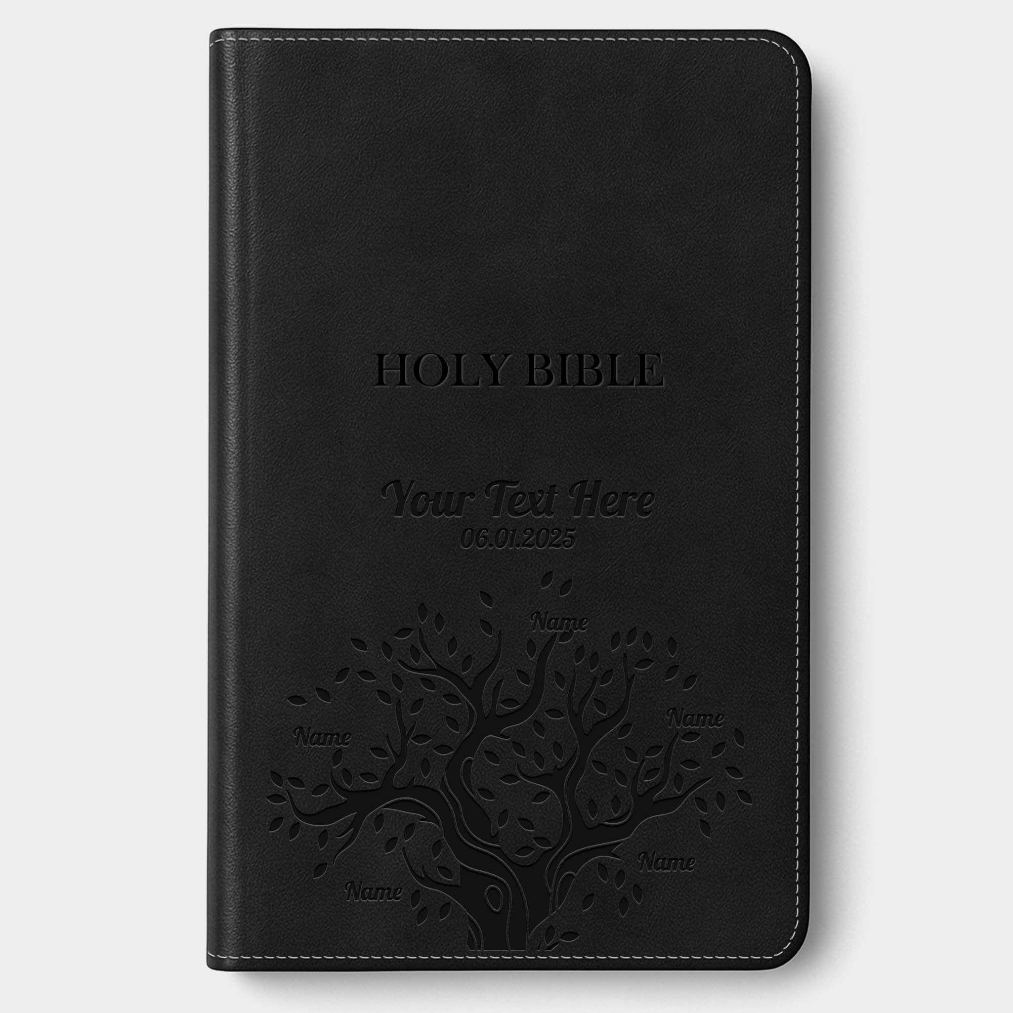Personalized KJV Bible Black - Engraved Family Tree