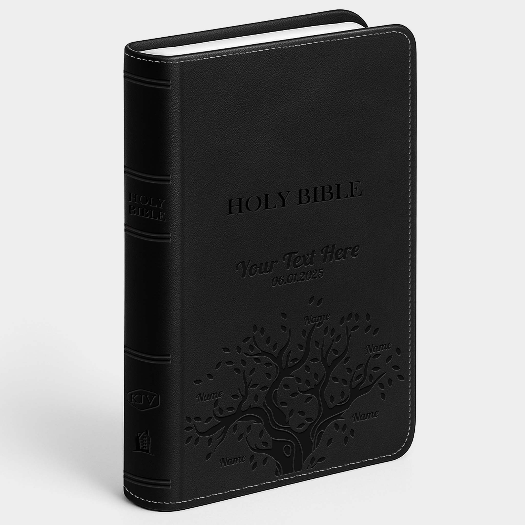 Personalized KJV Bible Black - Engraved Family Tree