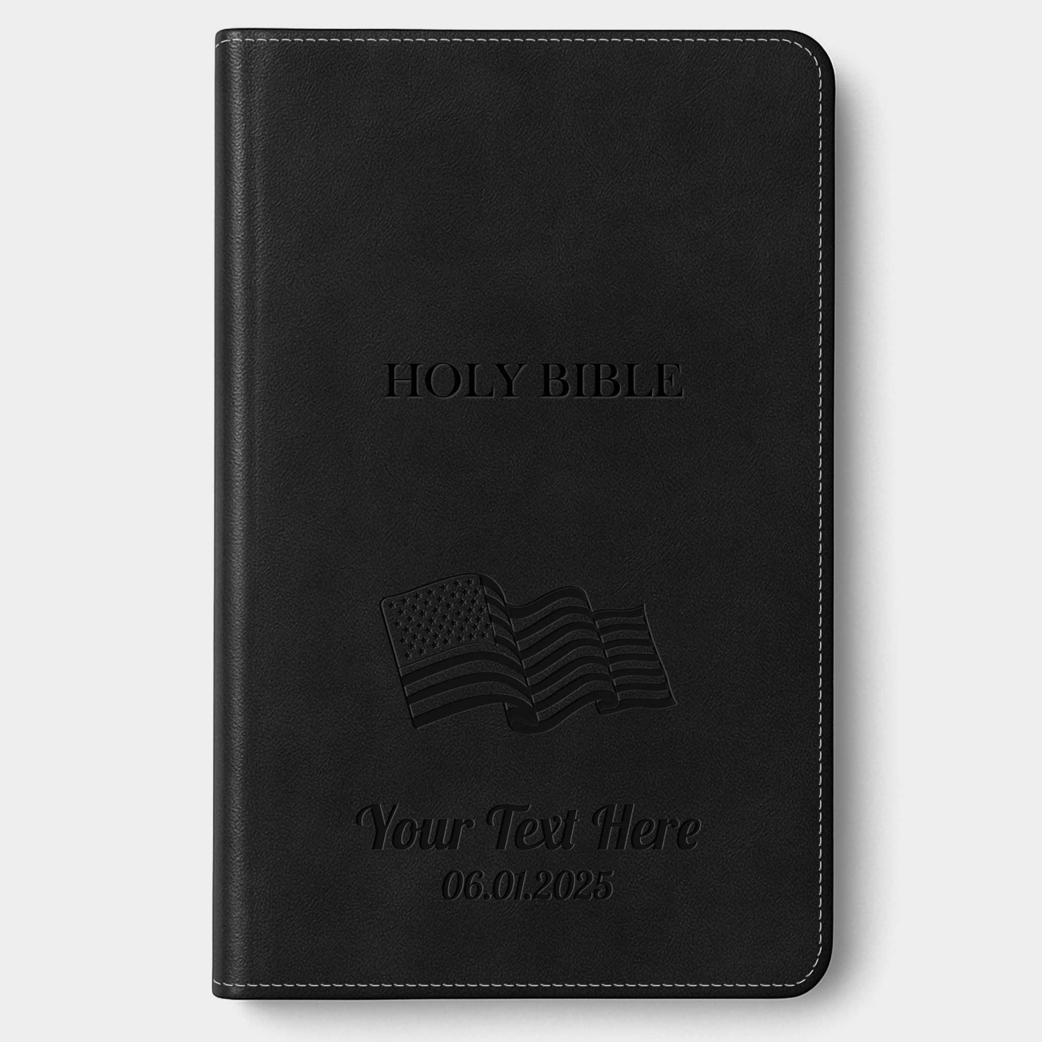 Personalized KJV Bible Black - Engraved USA Patriotic
