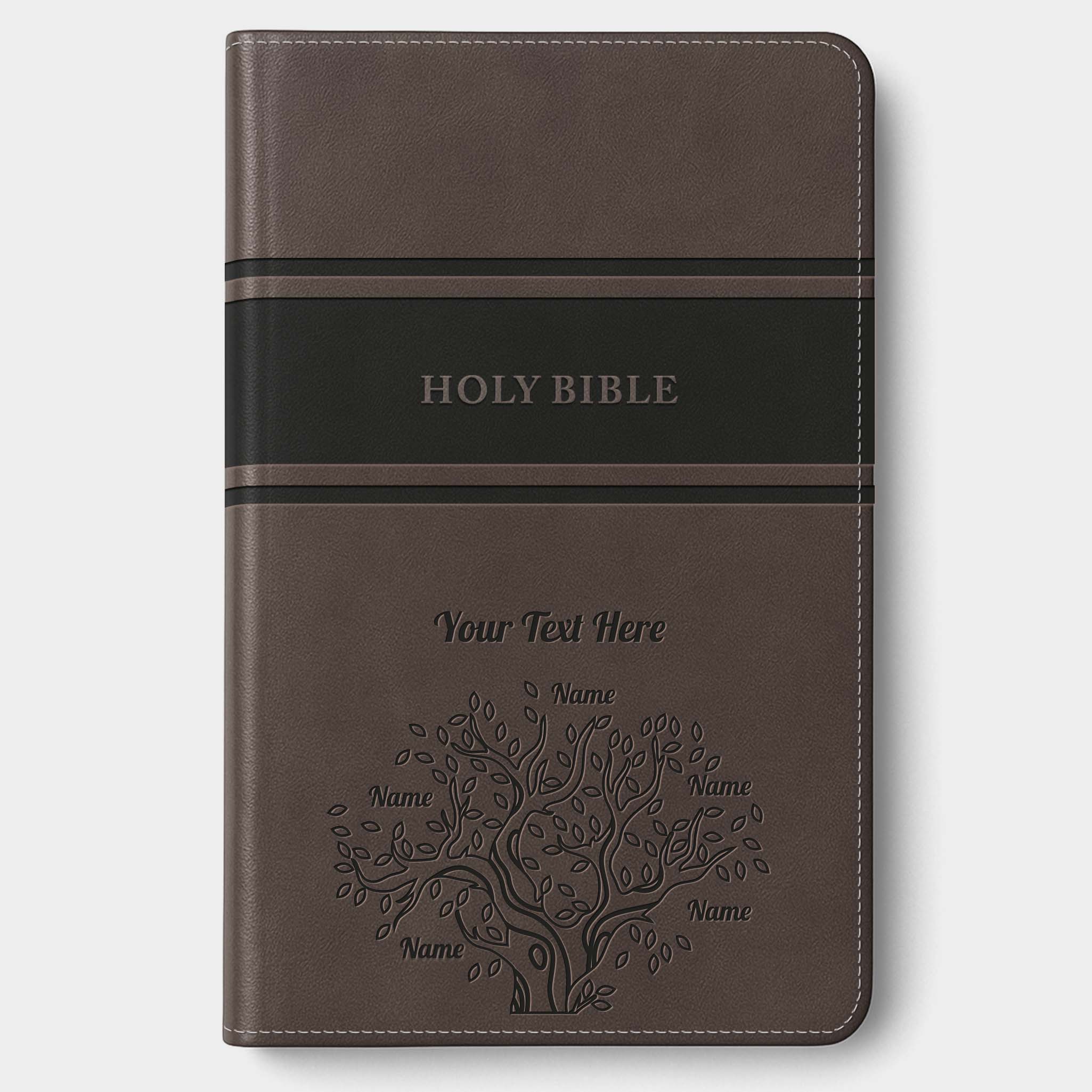 Personalized KJV Bible Gray Deluxe - Engraved Family Tree