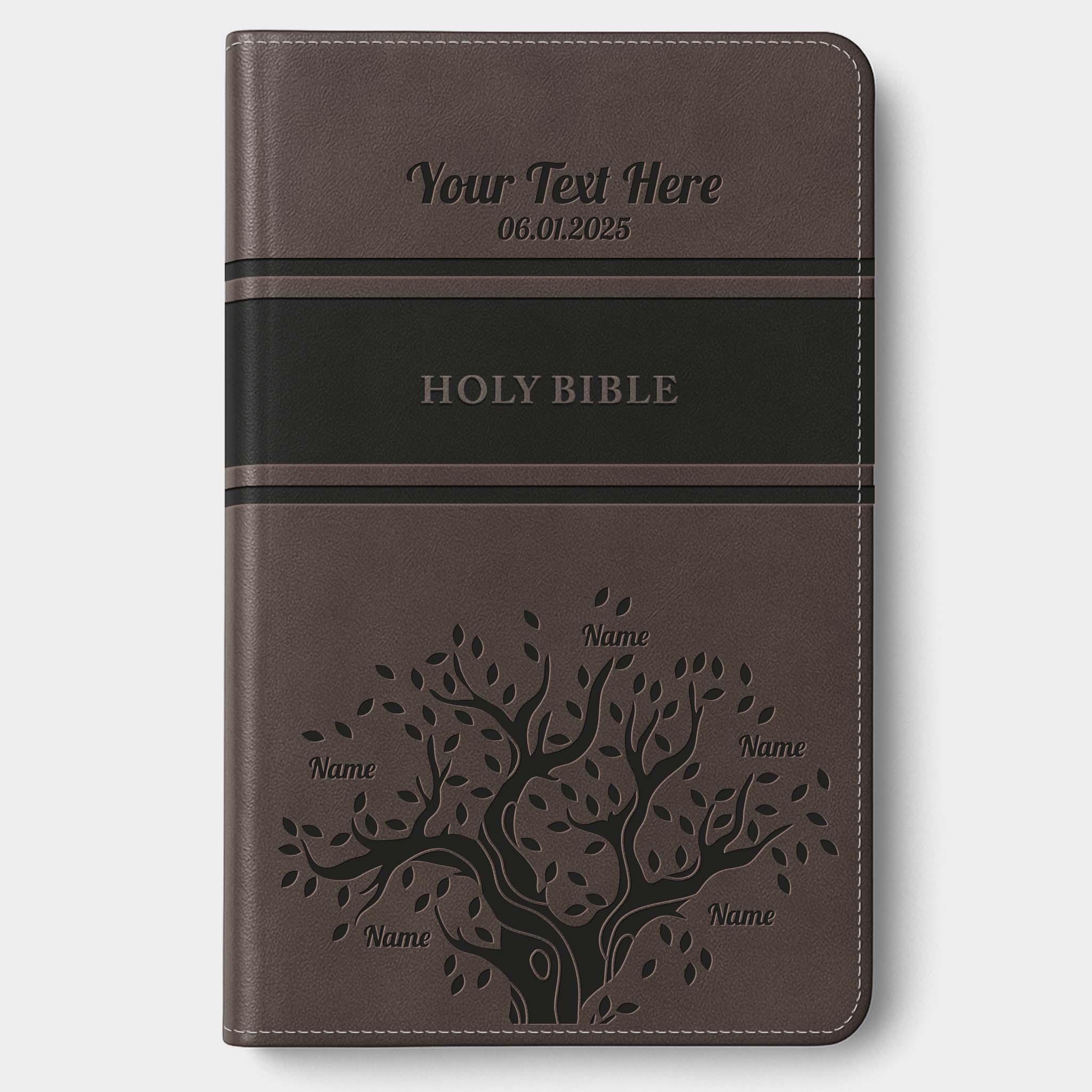 Personalized KJV Bible Gray Deluxe - Engraved Family Tree
