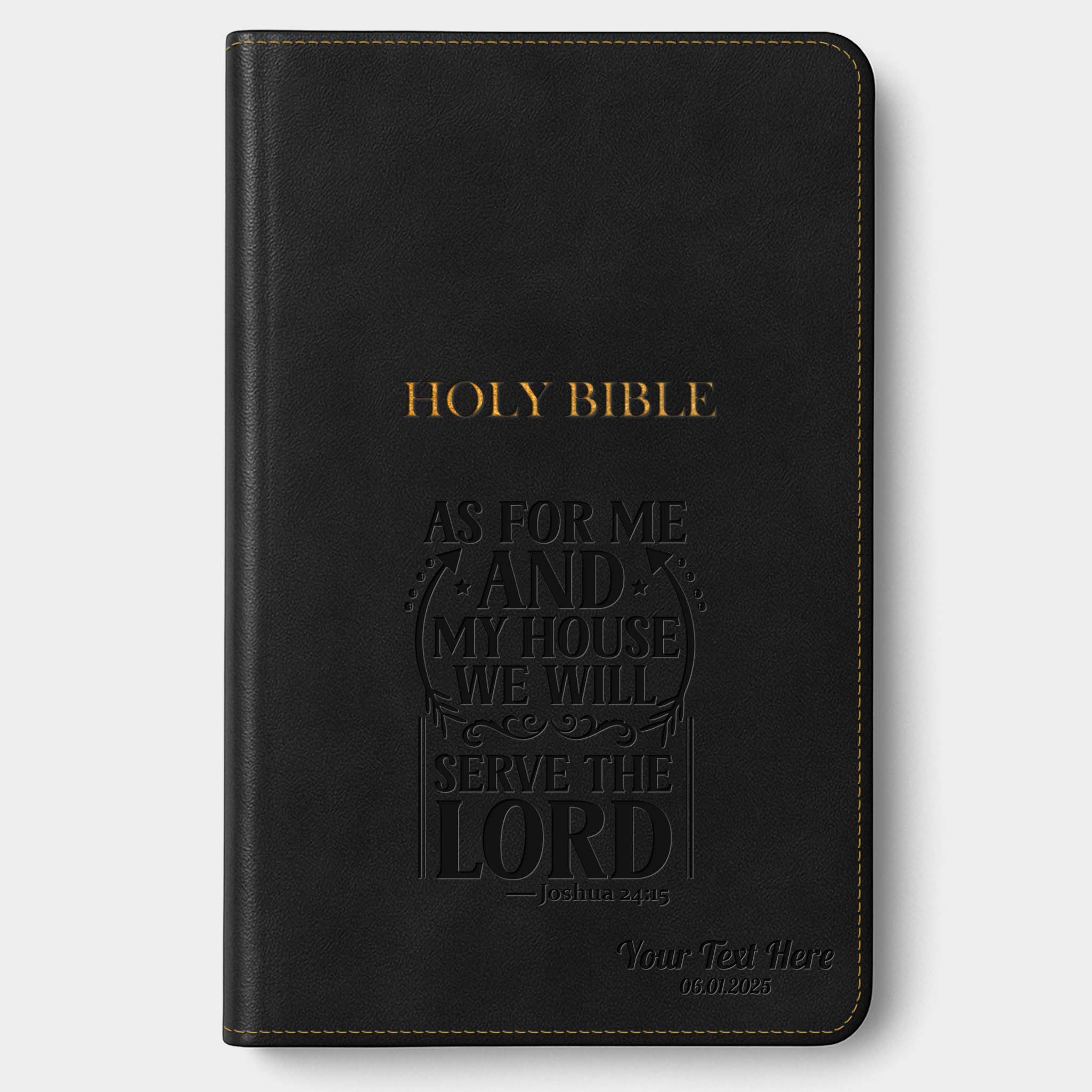 Personalized KJV Bible Black Thinline - Red Letter - Engraved Verse