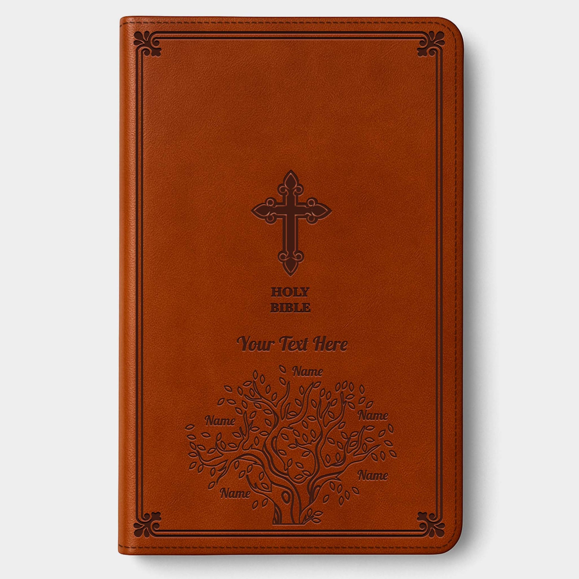 Personalized KJV Bible Chestnut Thinline - Engraved Family Tree