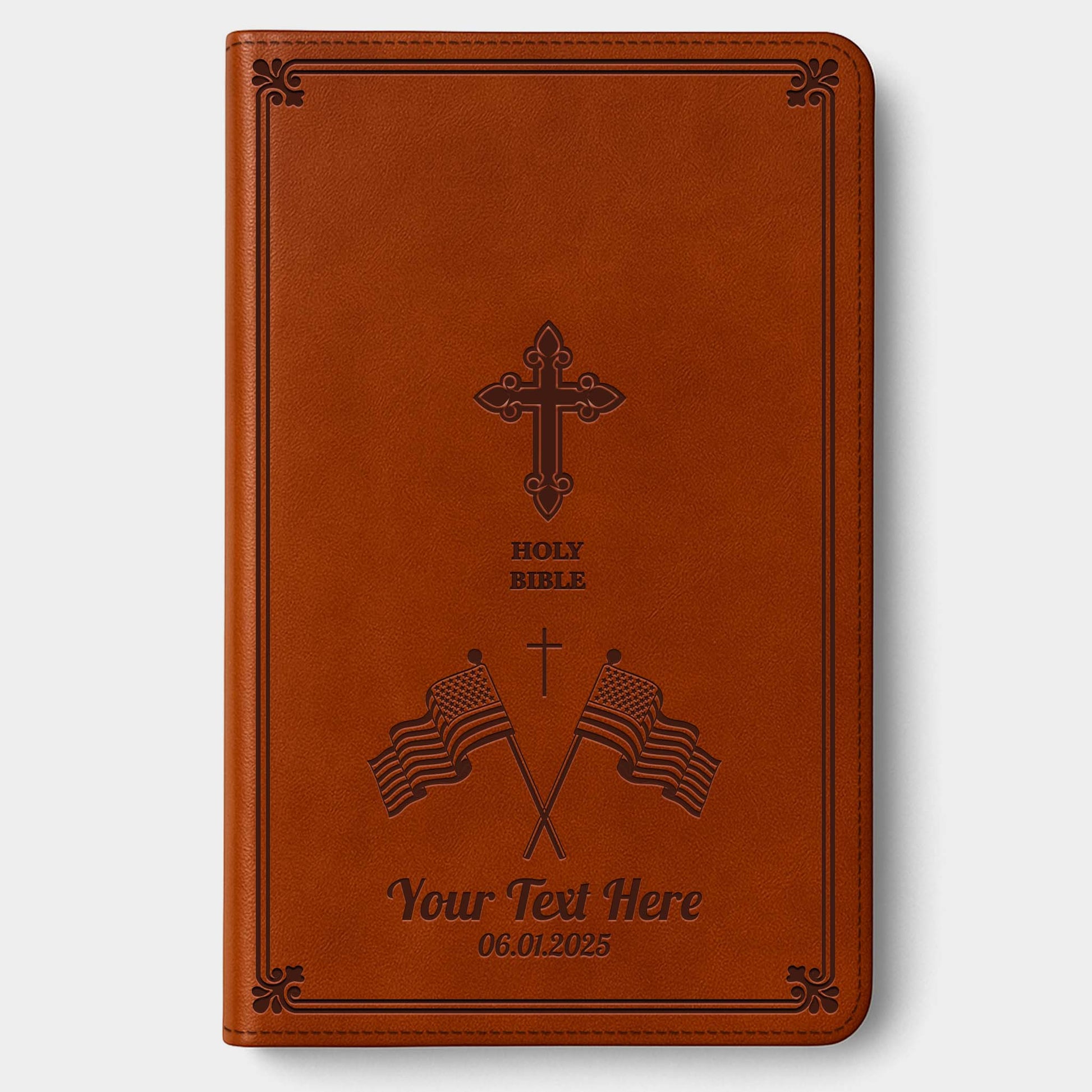 Personalized KJV Bible Chestnut Thinline - Engraved USA Patriotic