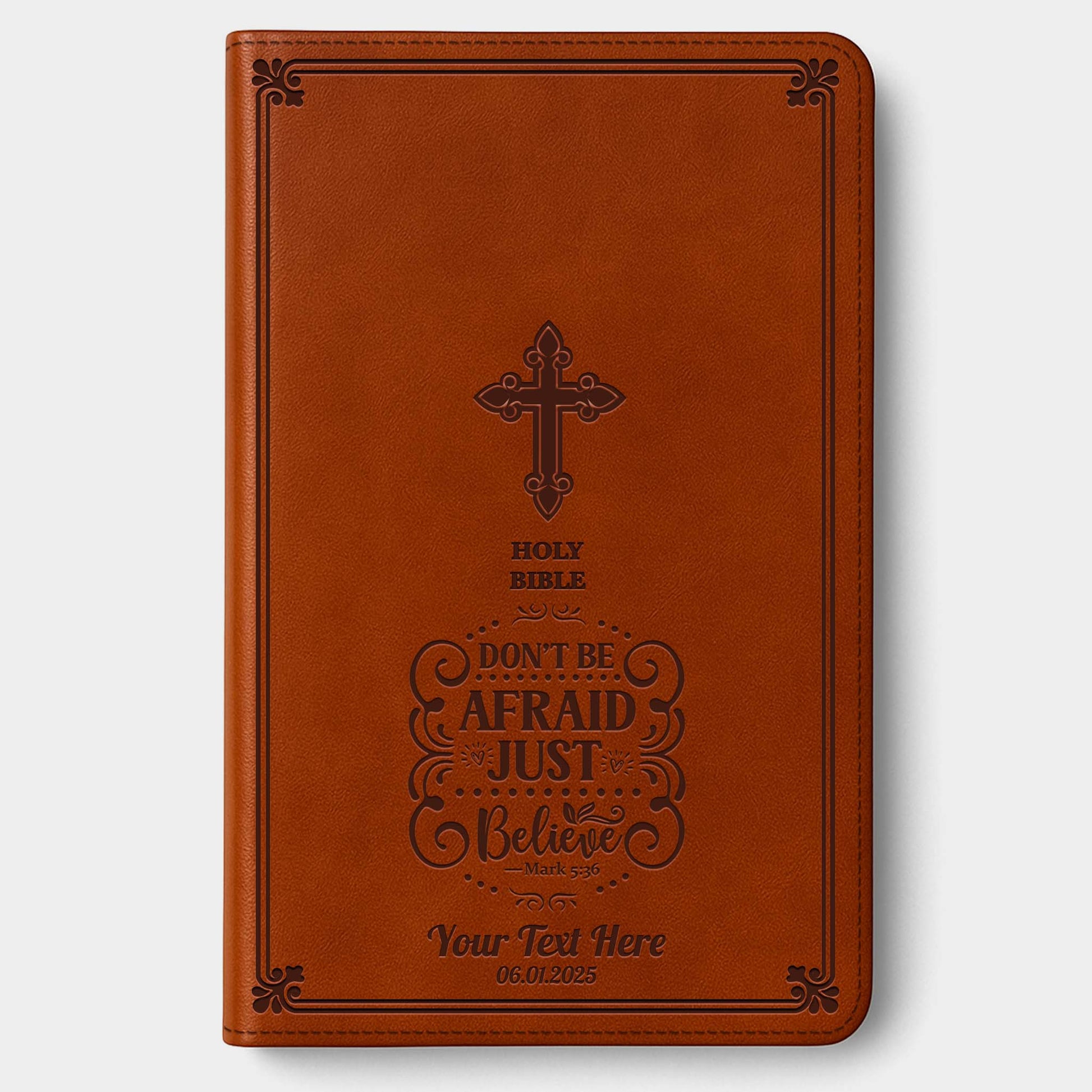 Personalized KJV Bible Chestnut Thinline - Engraved Verse